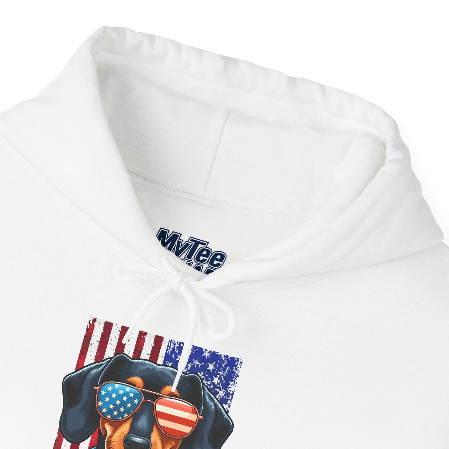 Patriotic Dachshund Dog Flag Shades Unisex Hoodie
