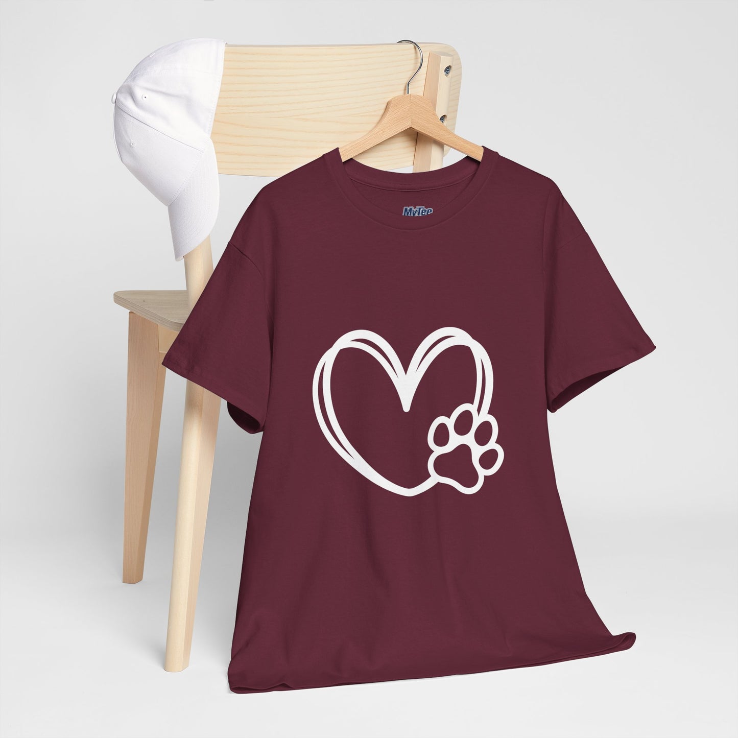 Simple Paw Heart Unisex T-Shirt – For Dog Lovers