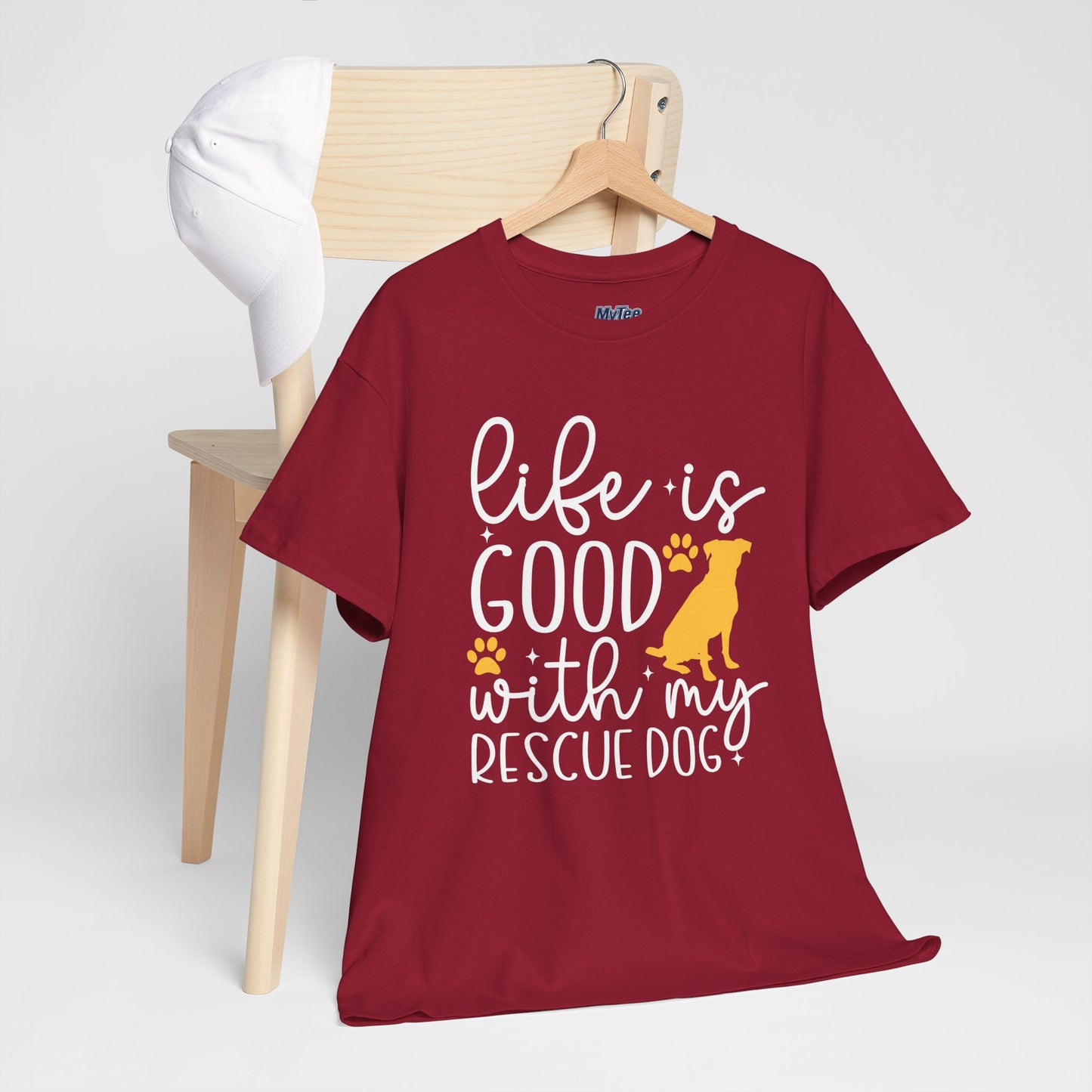 "Life Is Good With My Rescue Dog" Unisex T-Shirt | Dog Lover Gift