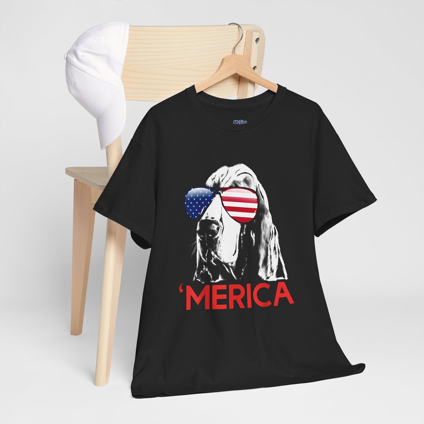 Patriotic Basset Hound With Sunglasses Unisex T-Shirt