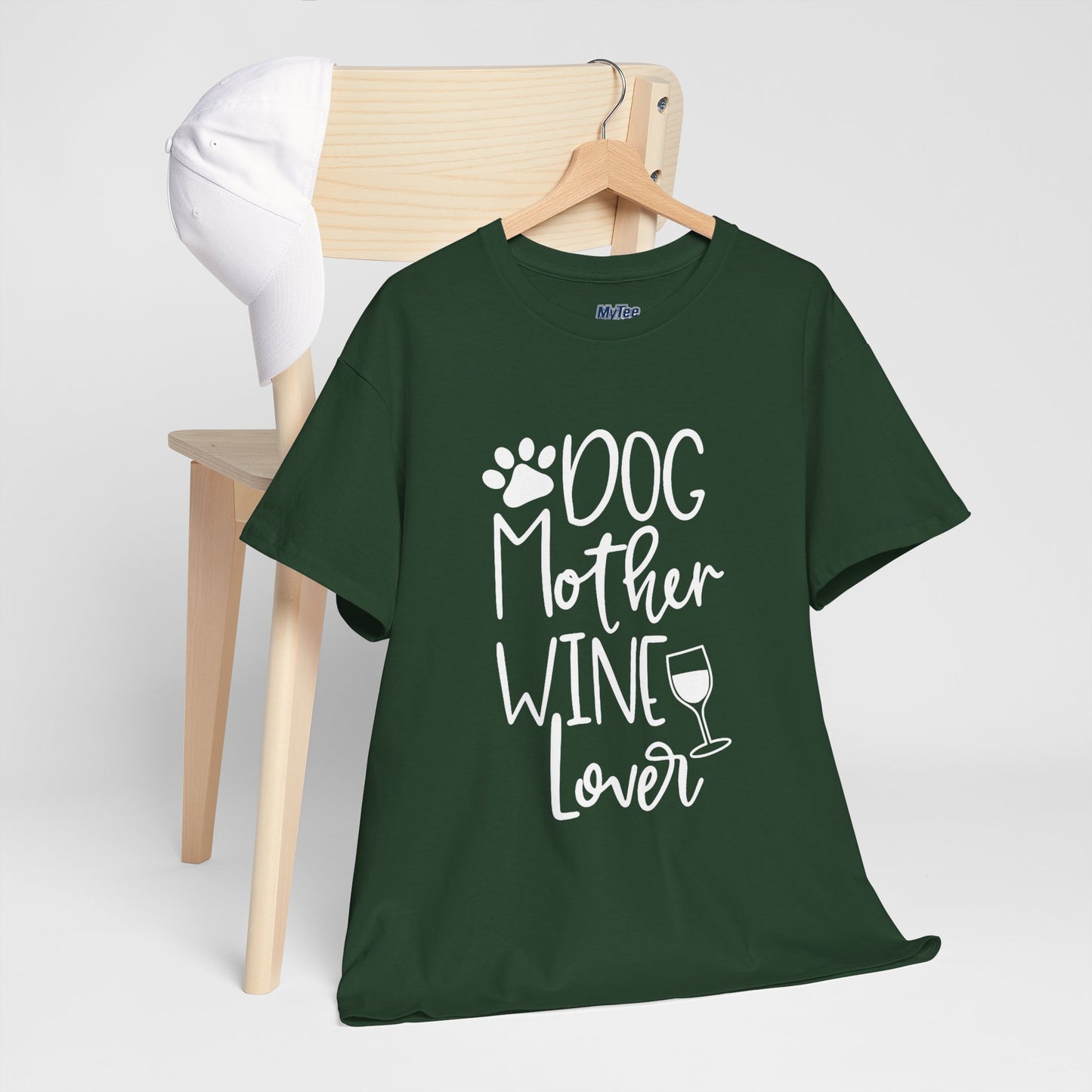 Dog Mother Wine Lover - Cotton T-Shirt