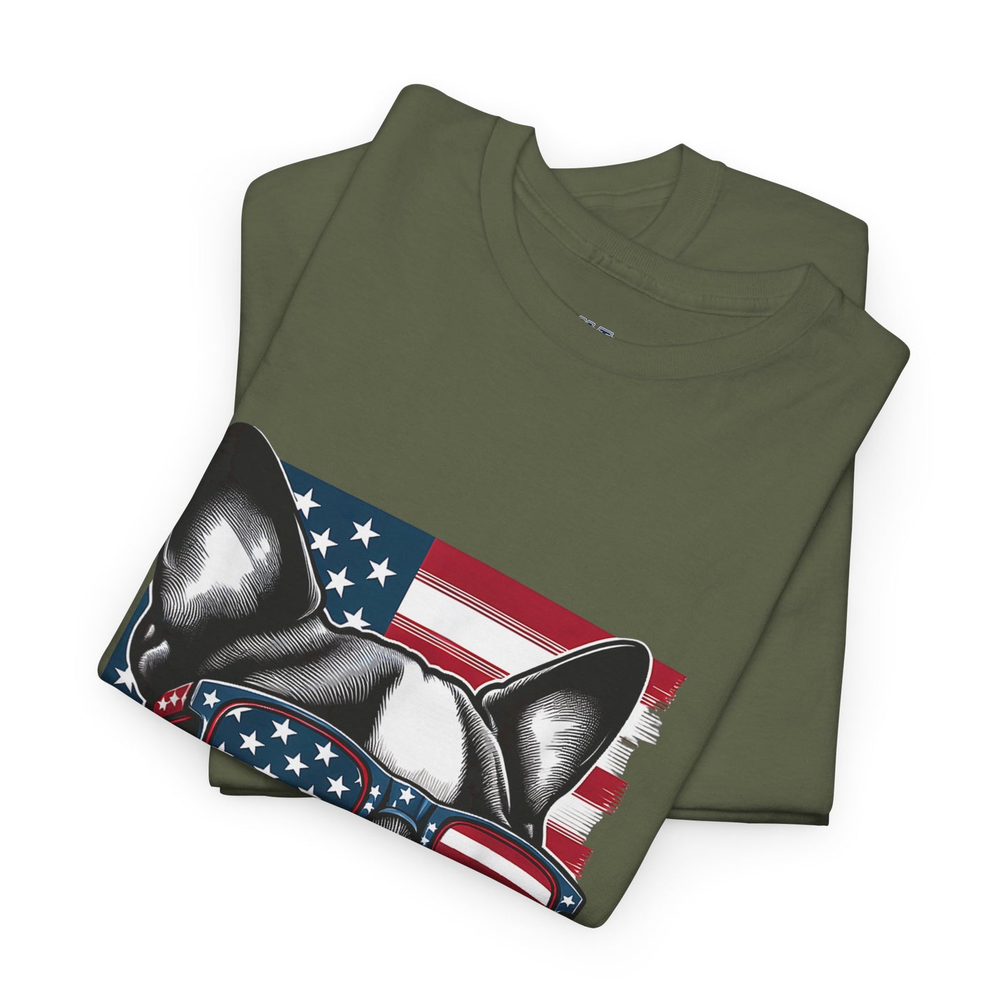 Patriotic Boston Terrier with Sunglasses Unisex T-Shirt