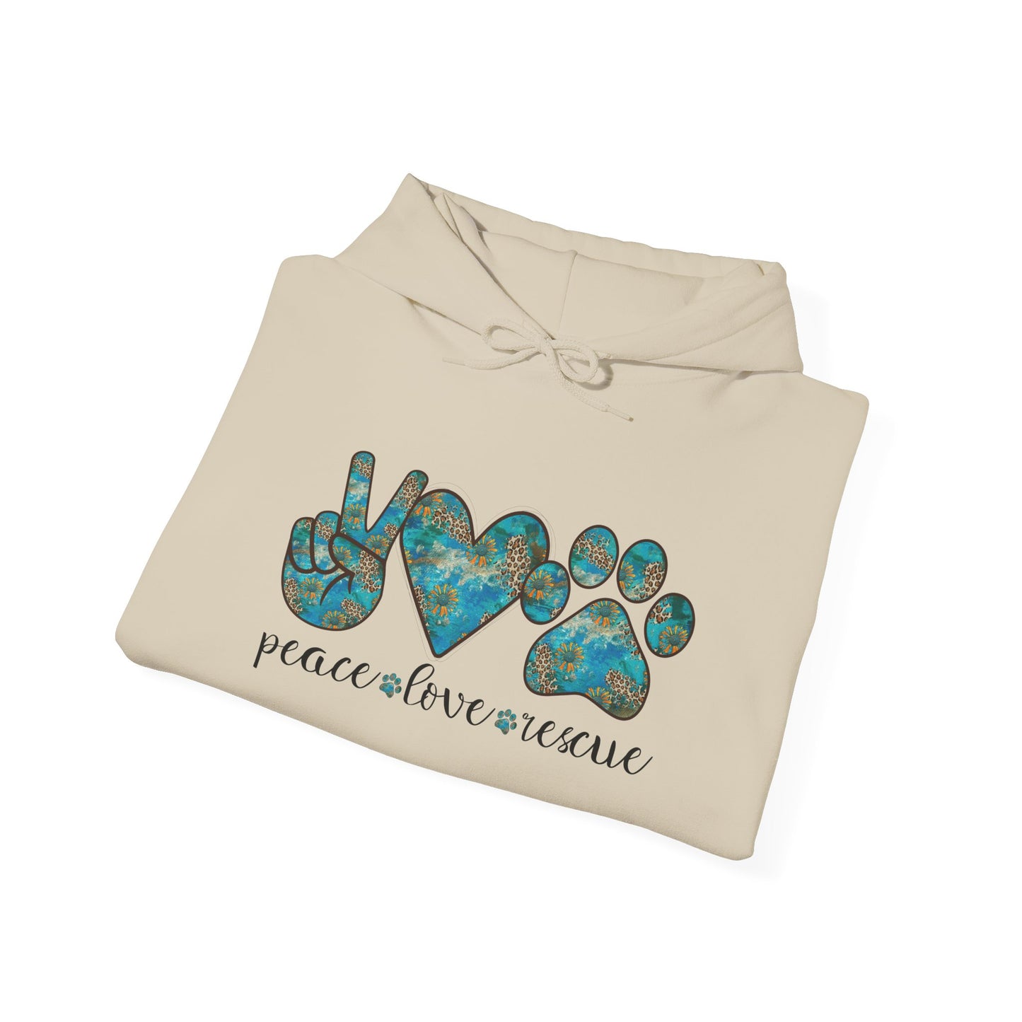 Peace Love Rescue Hoodie For Animal Rescuers