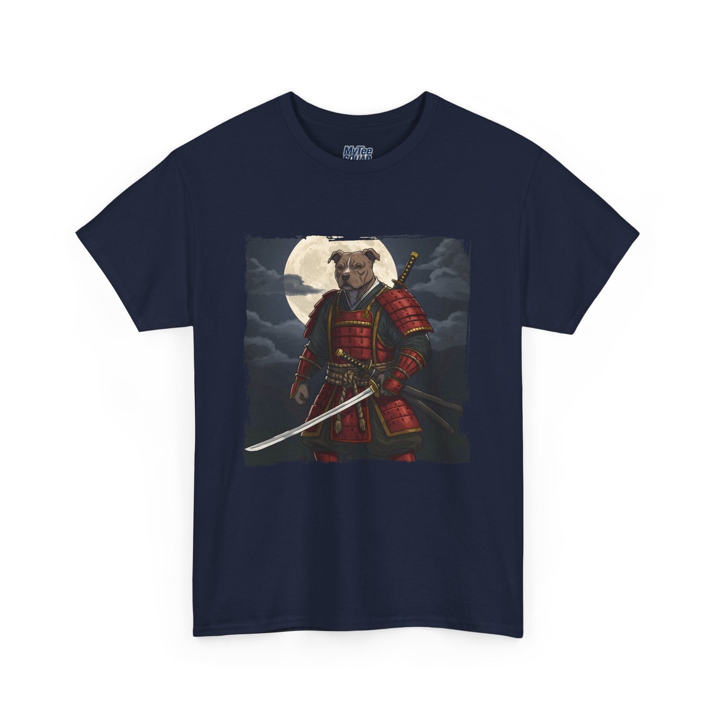 Pitbull Samurai Warrior Unisex Heavy T-Shirt,Tee | Graphic Tee For Anime Lovers