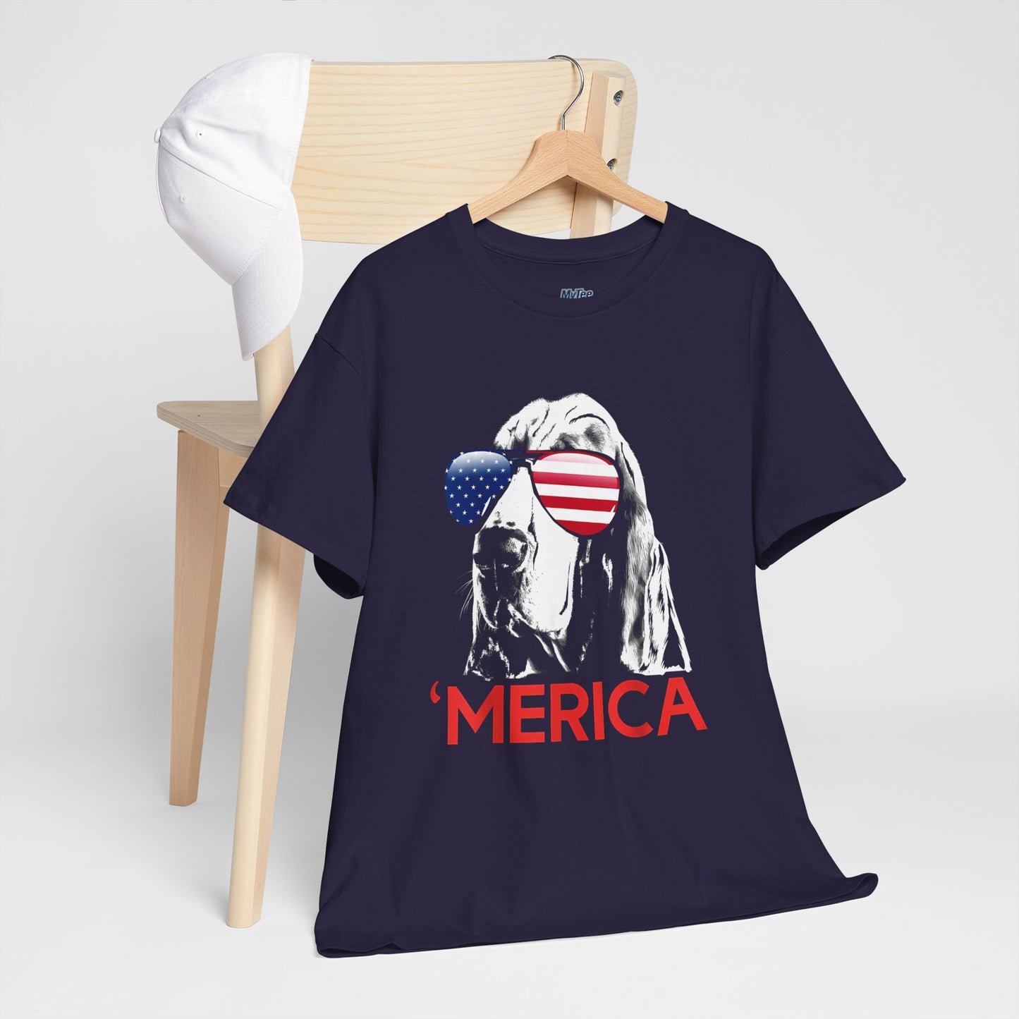 Patriotic Basset Hound With Sunglasses Unisex T-Shirt