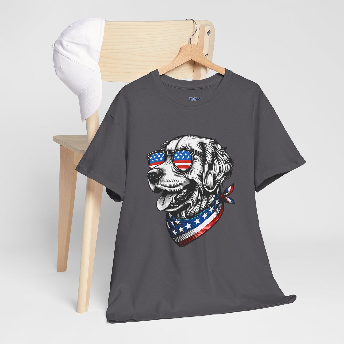 Patriotic Golden Retriever With Sunglasses Unisex T-Shirt