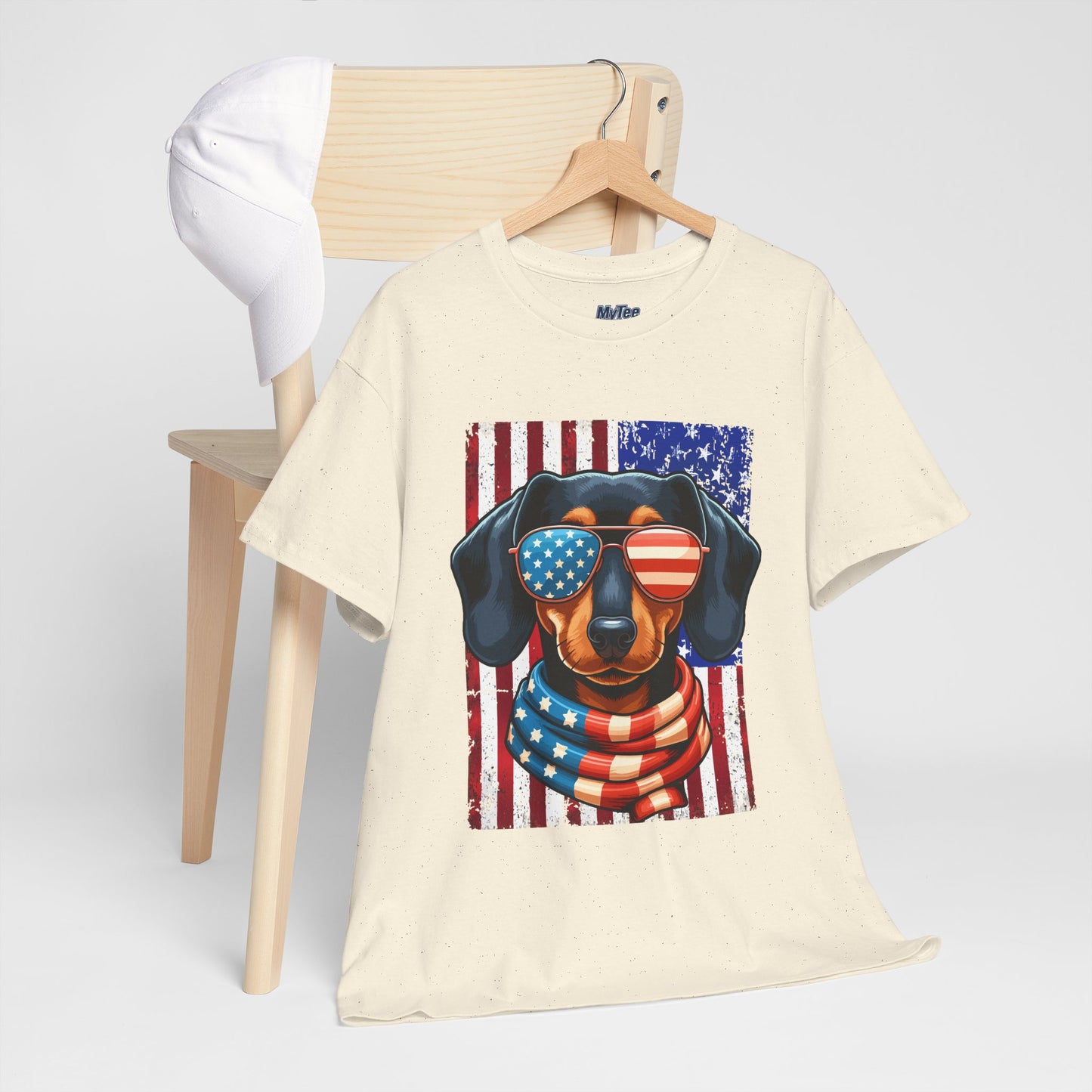 Patriotic Dachshund Dog Flag Shades Unisex T-Shirt