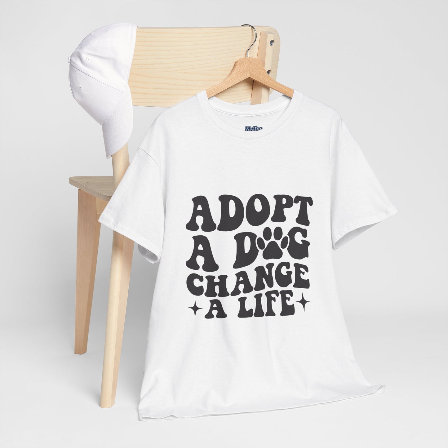 Adopt a Dog Change a Life Cotton T-Shirt - Perfect for Animal Lovers