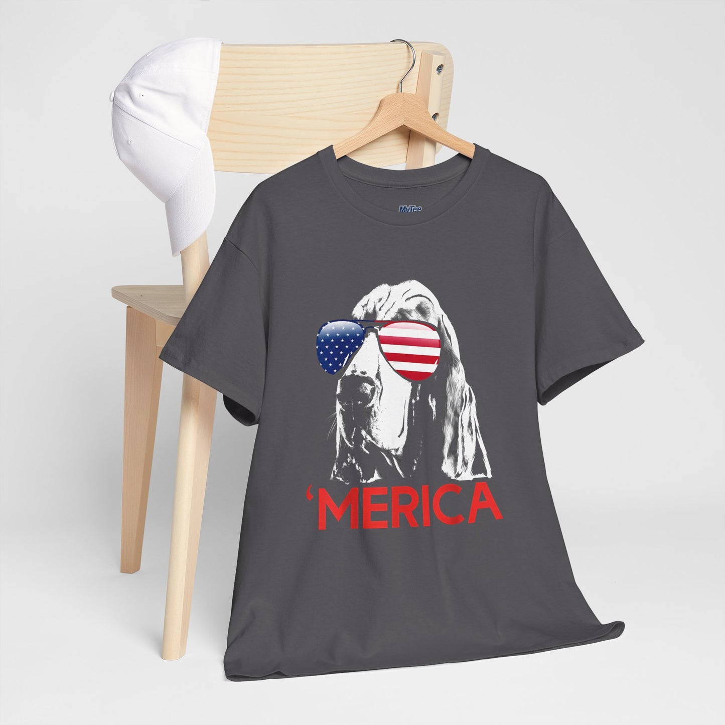 Patriotic Basset Hound With Sunglasses Unisex T-Shirt
