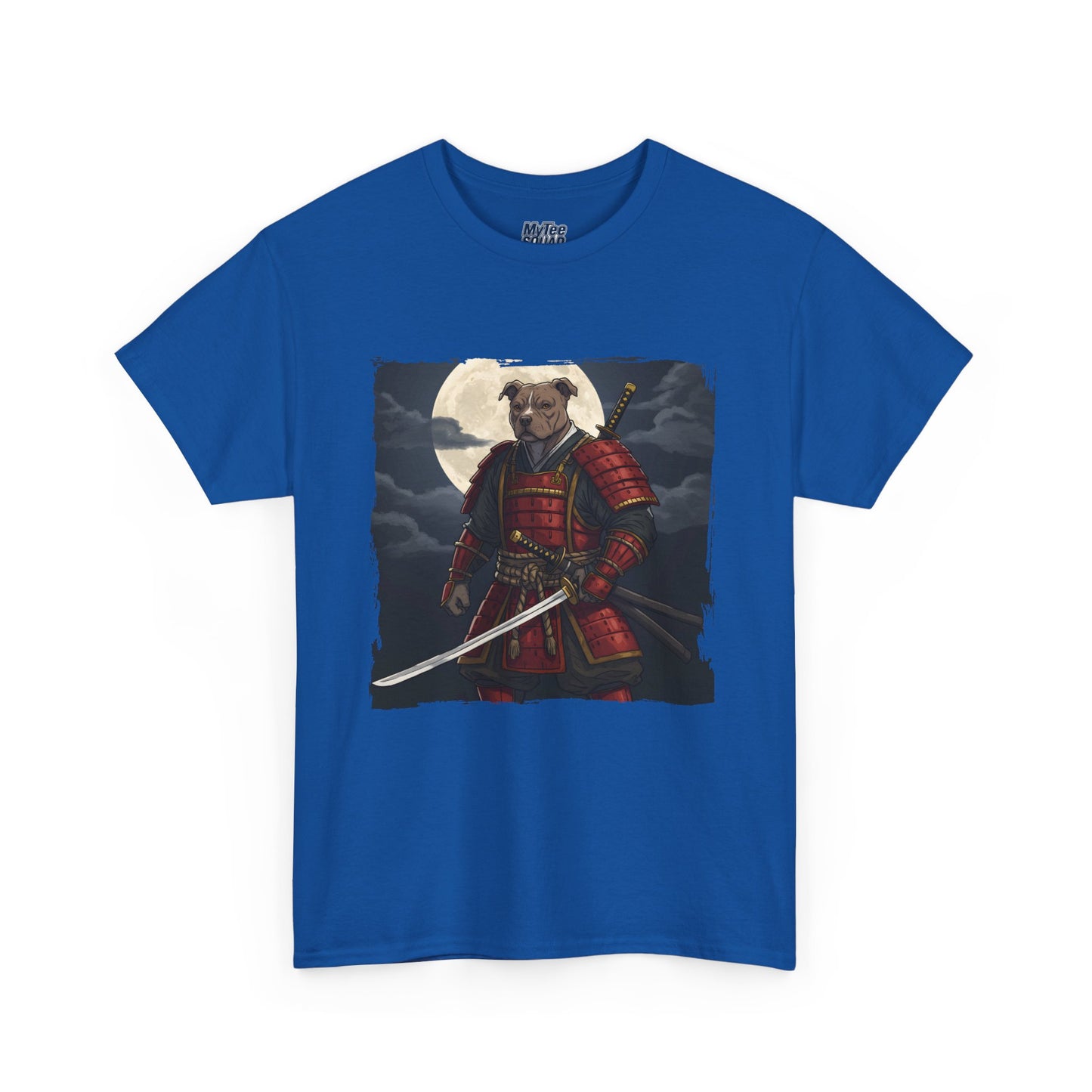 Pitbull Samurai Warrior Unisex Heavy T-Shirt,Tee | Graphic Tee For Anime Lovers