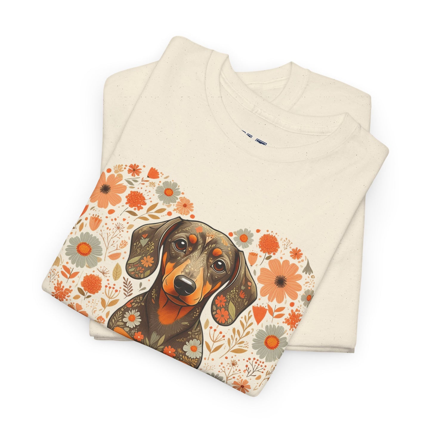 Dachshund Love Unisex T-Shirt – Adorable Floral Heart Dog Tee