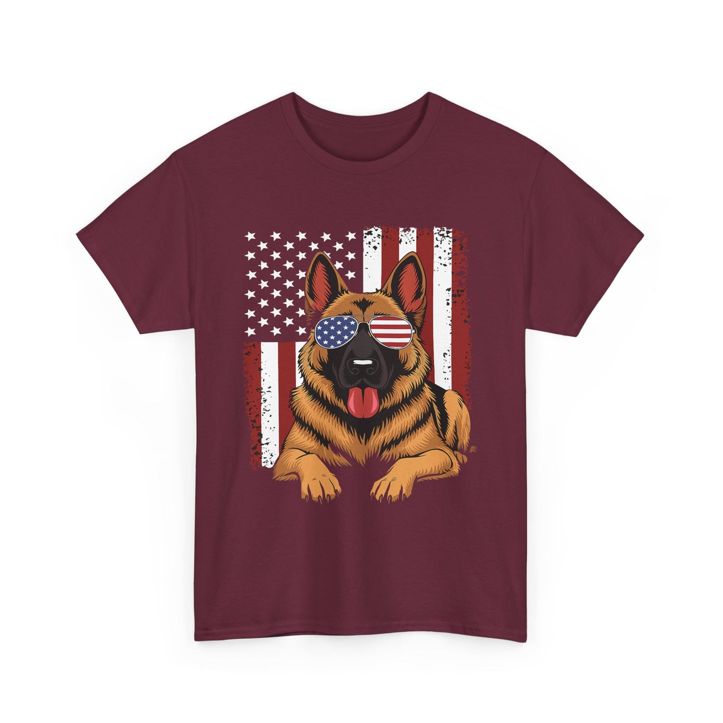 Patriotic German Shepherd Cotton T-Shirt | Tee