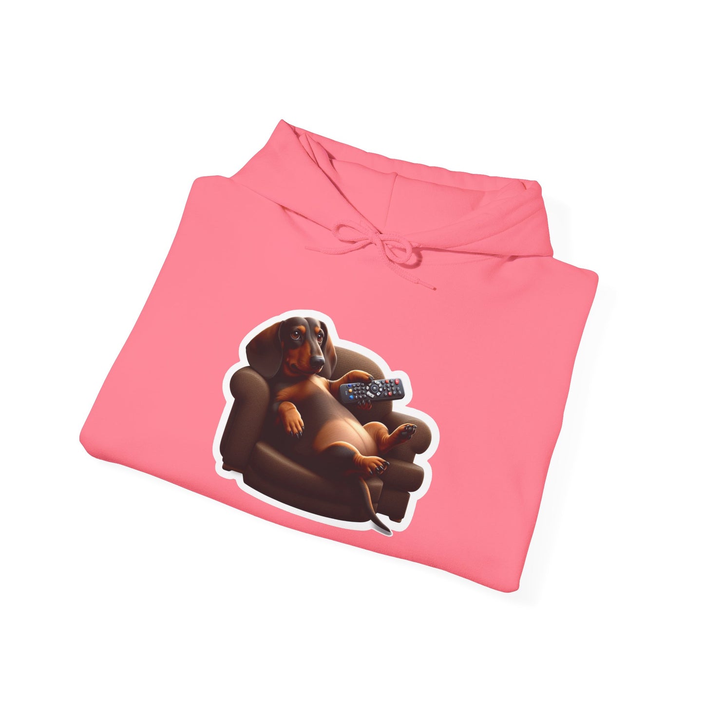 Dachshund TV Boss Unisex Hoodie– Funny Wiener Dog Relax Tee