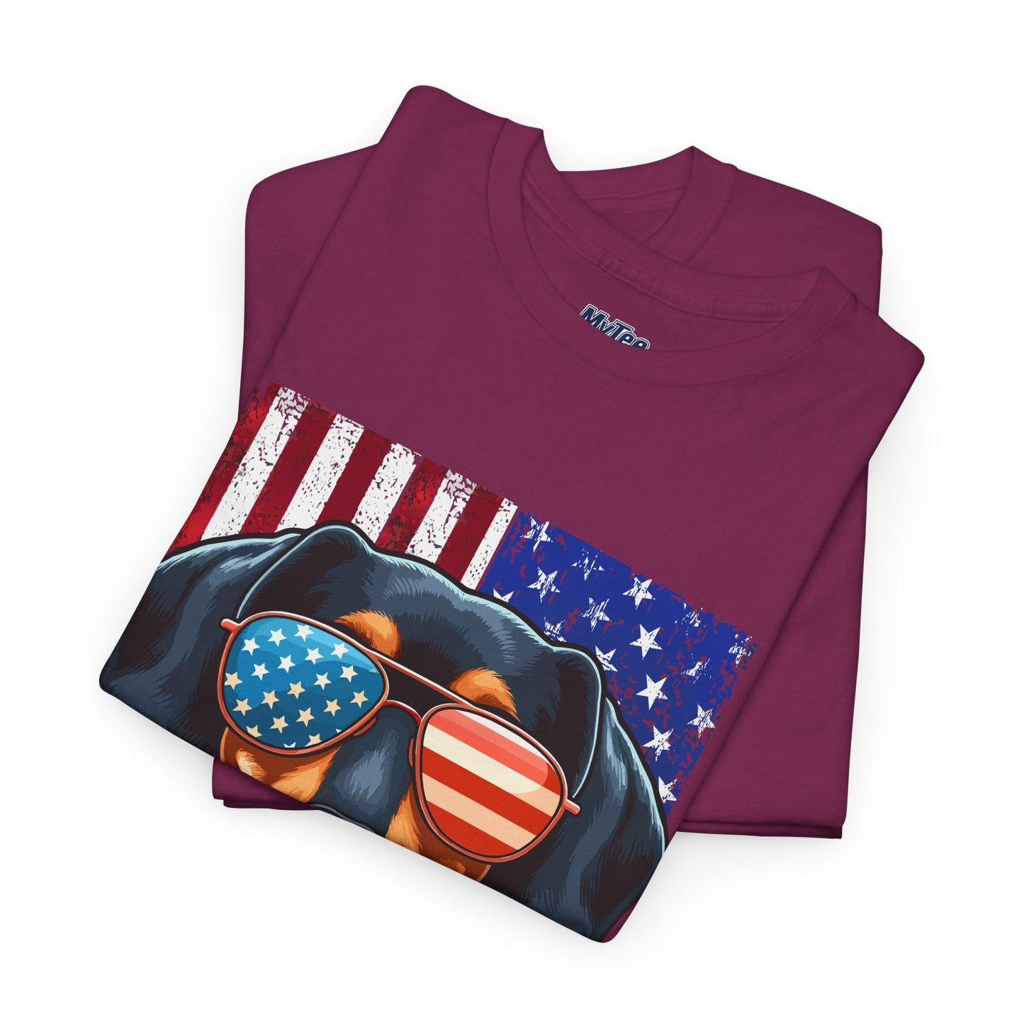Patriotic Dachshund Dog Flag Shades Unisex T-Shirt