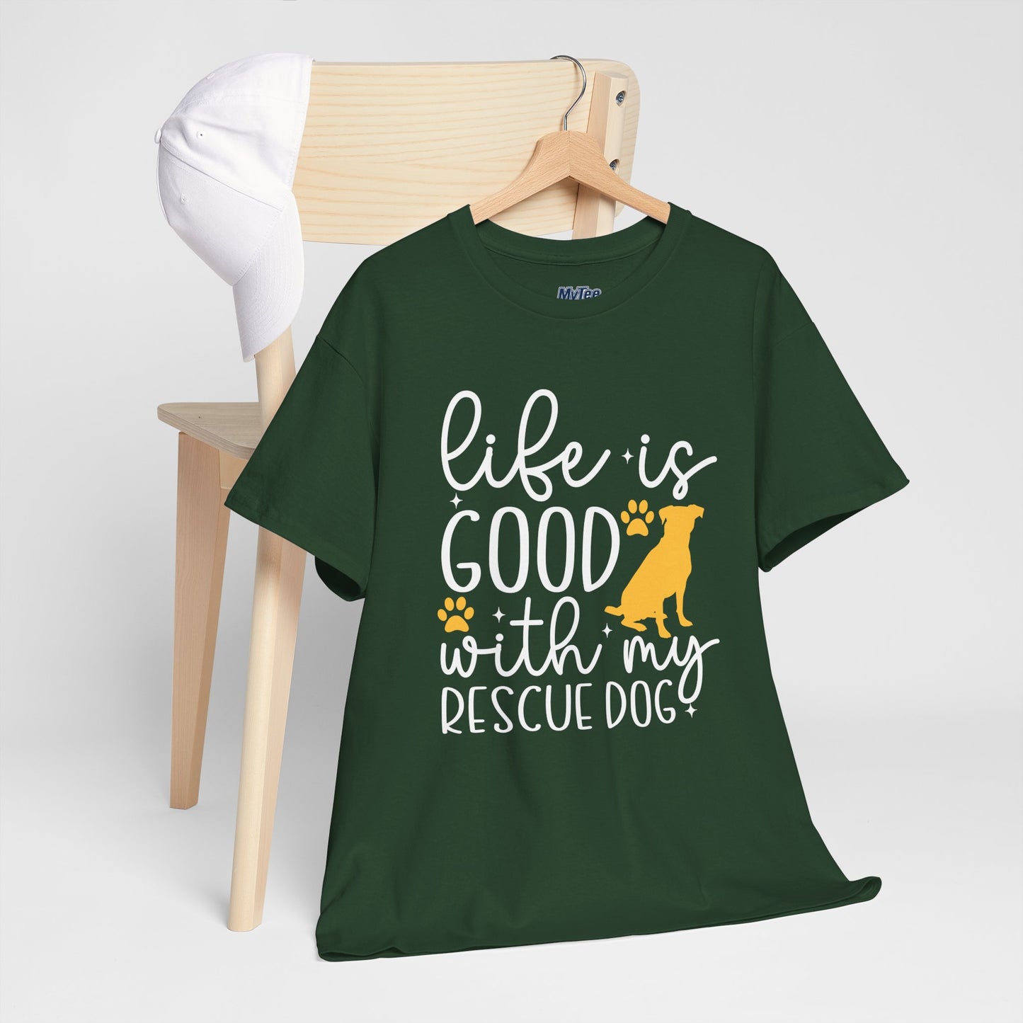 "Life Is Good With My Rescue Dog" Unisex T-Shirt | Dog Lover Gift
