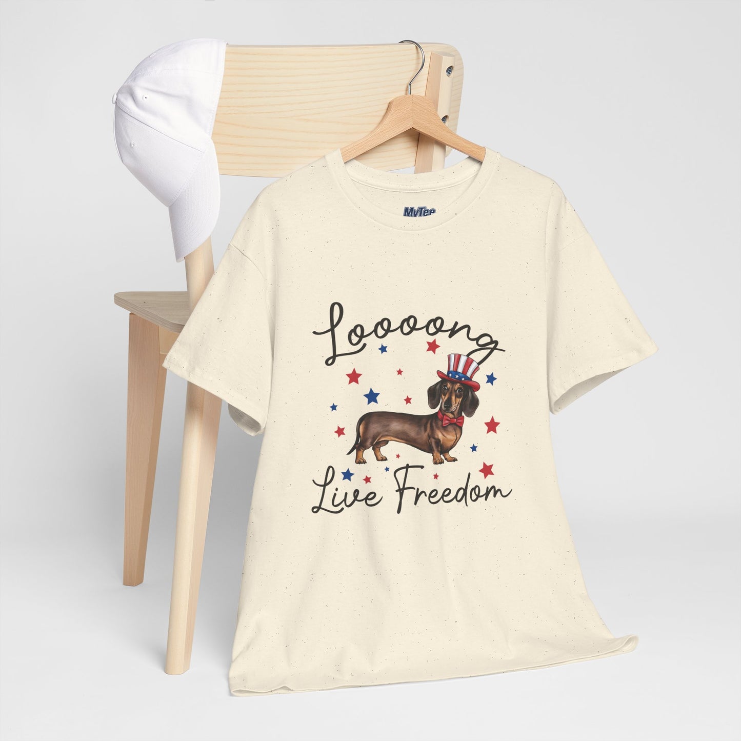Patriotic Dachshund Loooong Live Freedom Unisex T-Shirt