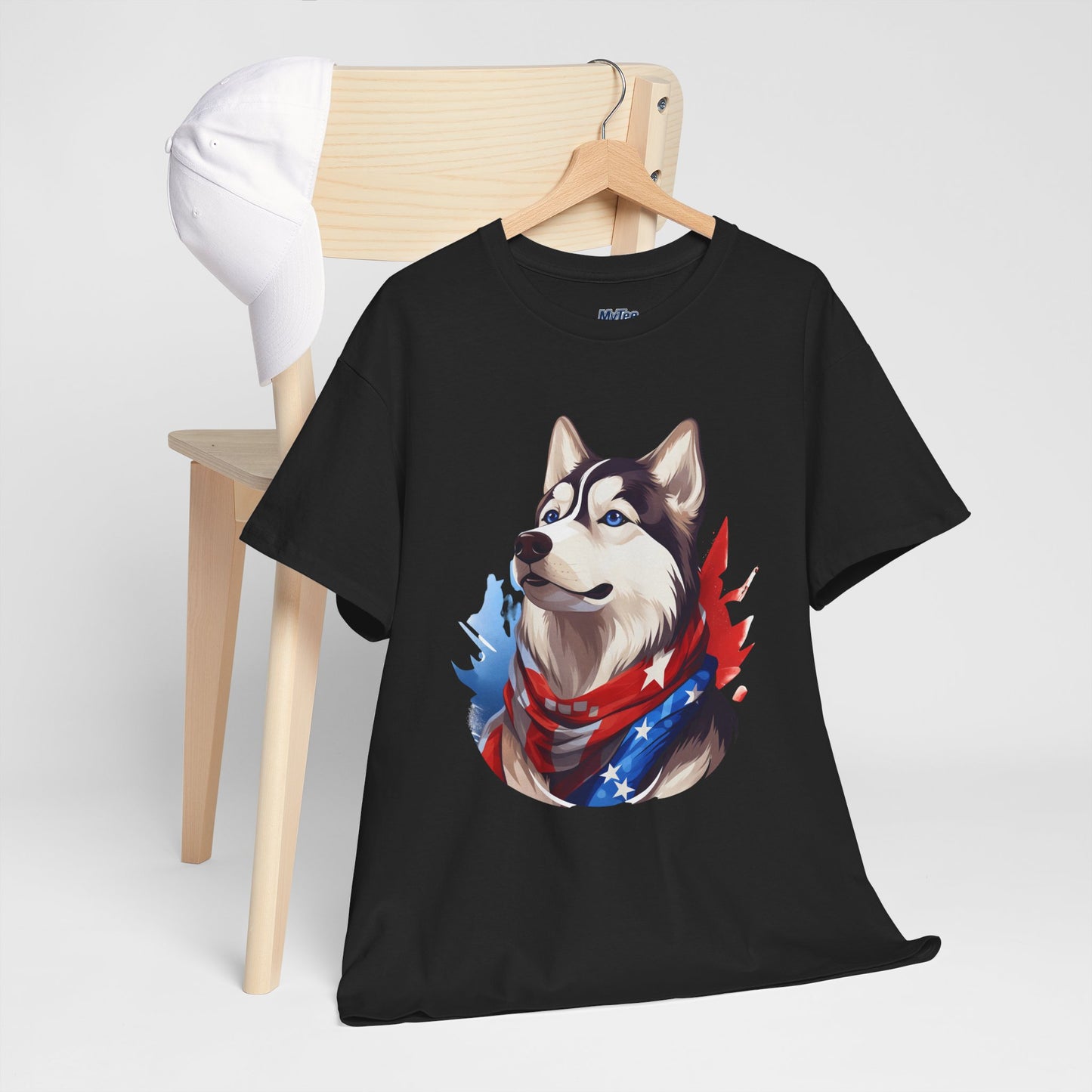 Patriotic Siberian Husky Unisex T-Shirt