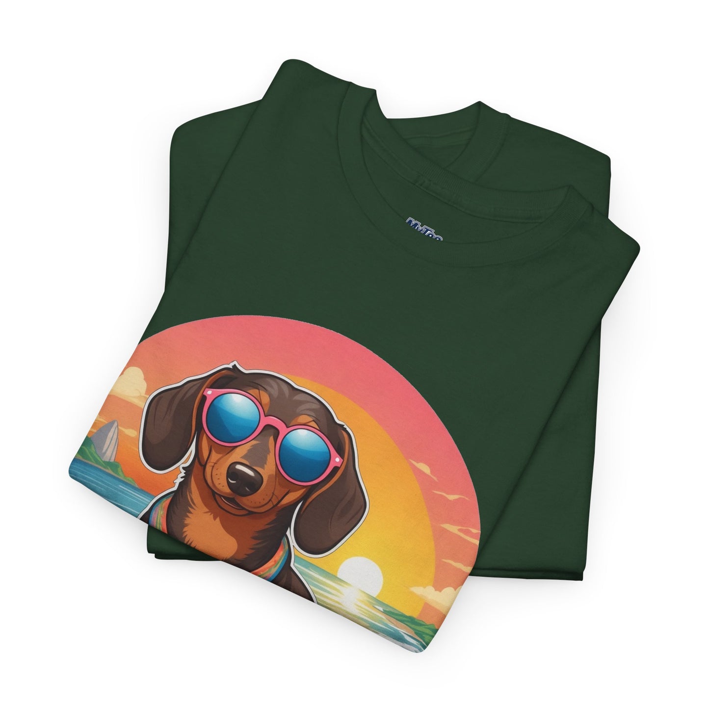 Dachshund Summer Style T-Shirt – Sunglasses & Sand Pup Design
