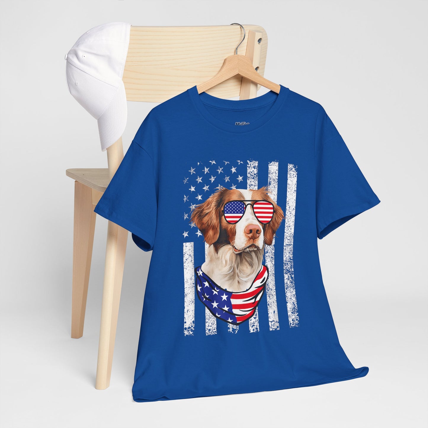 Patriotic Brittany Spaniel with Sunglasses Unisex T-Shirt