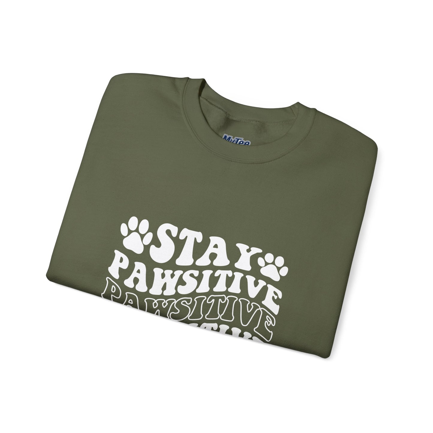 Stay Pawsitive Unisex Heavy Blend Crewneck Sweatshirt