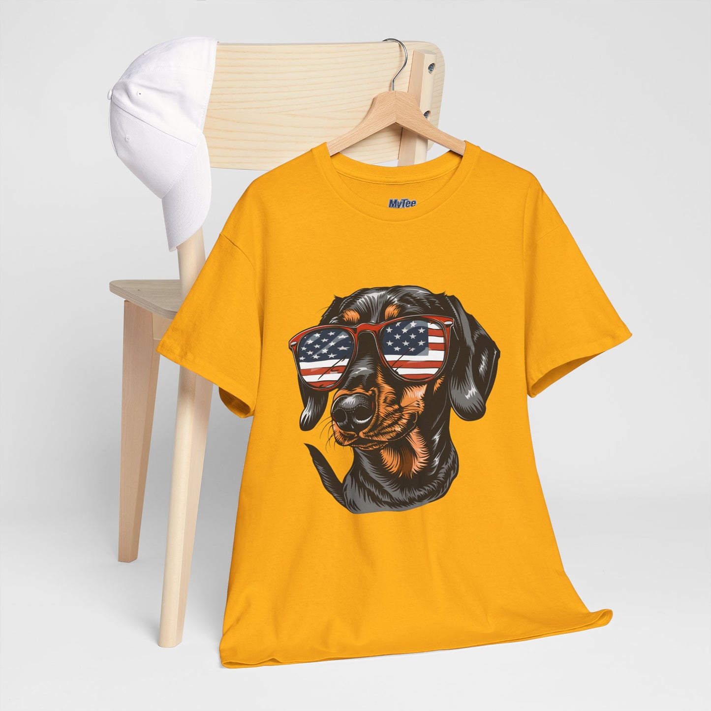 Patriotic Dachshund With Sunglasses Unisex T-Shirt