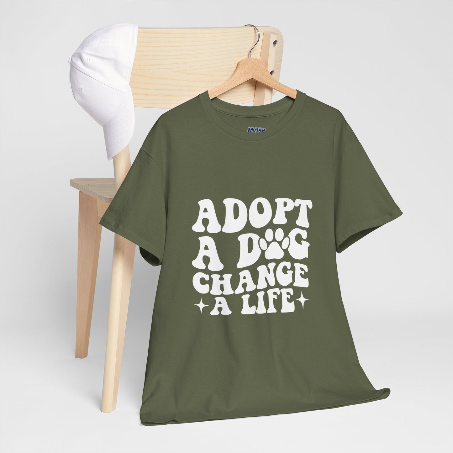 Adopt a Dog Change a Life Cotton T-Shirt - Perfect for Animal Lovers