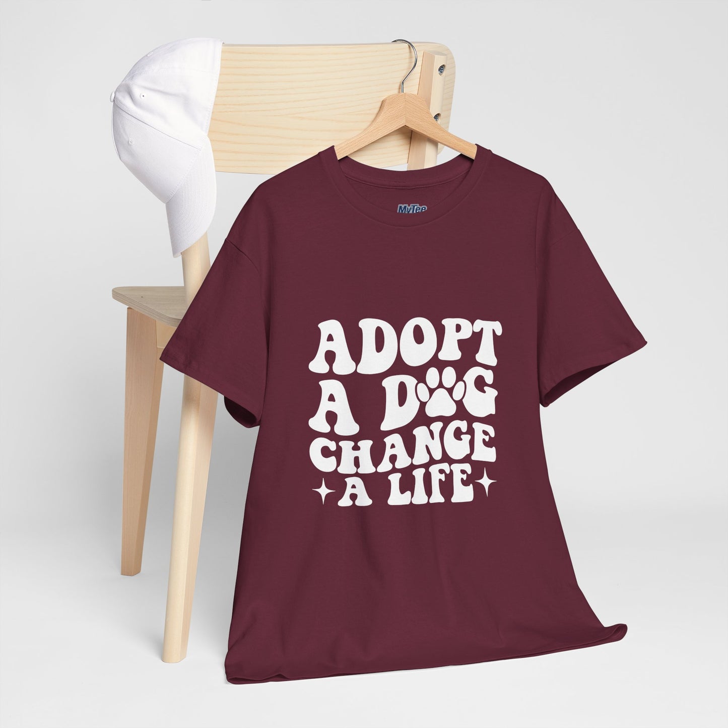Adopt a Dog Change a Life Cotton T-Shirt - Perfect for Animal Lovers