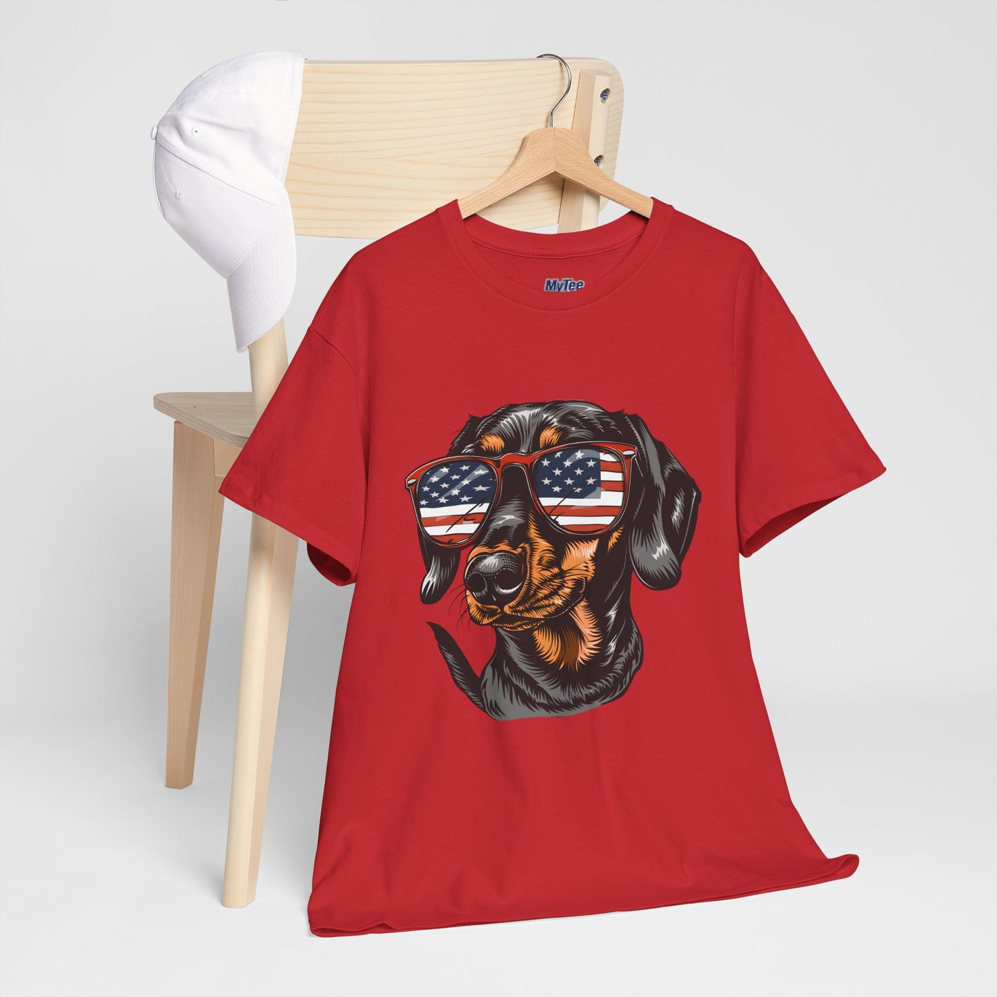 Patriotic Dachshund With Sunglasses Unisex T-Shirt