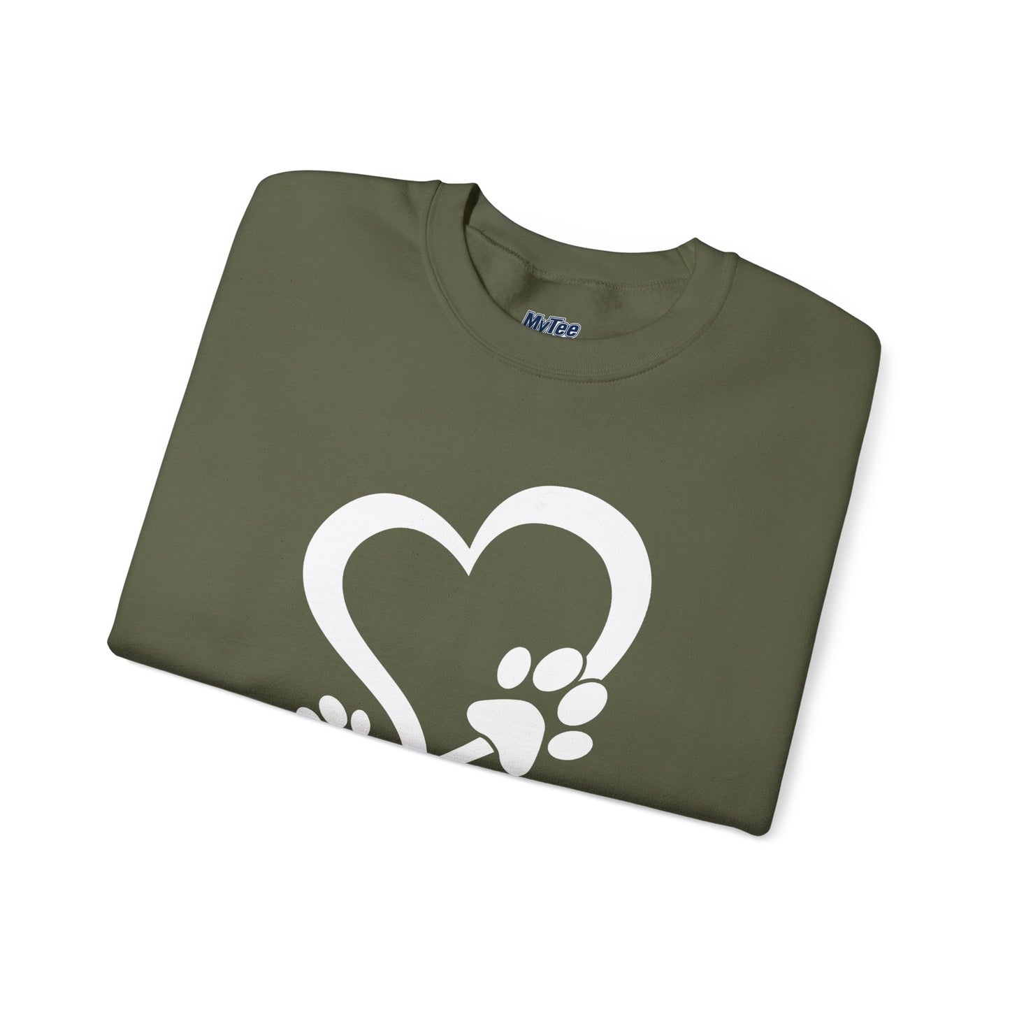 Pawprints On My Heart – Cozy Minimalist Dog Lover Sweatshirt