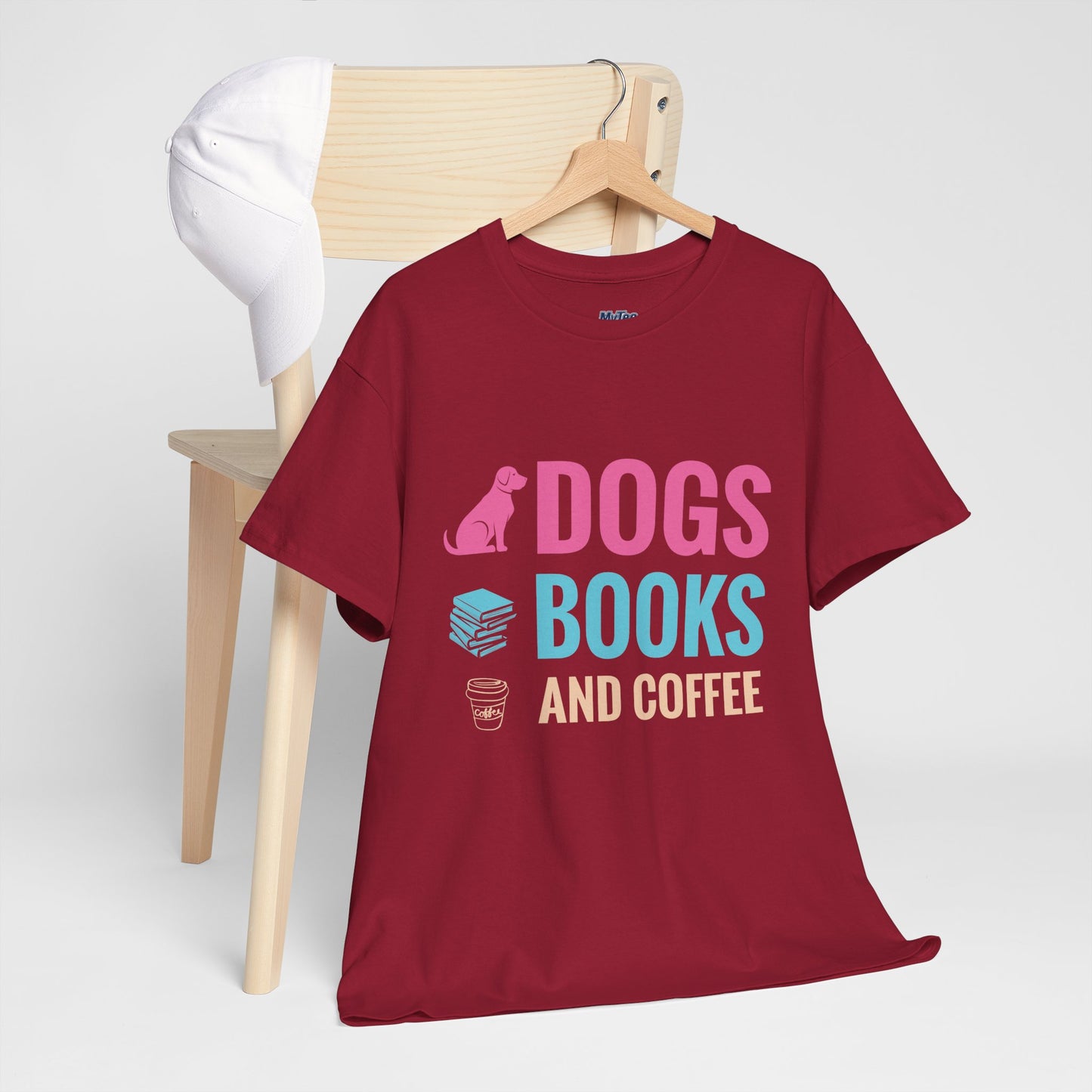 Dogs, Books, And Coffee Unisex Cotton T-Shirt | Dog Lover