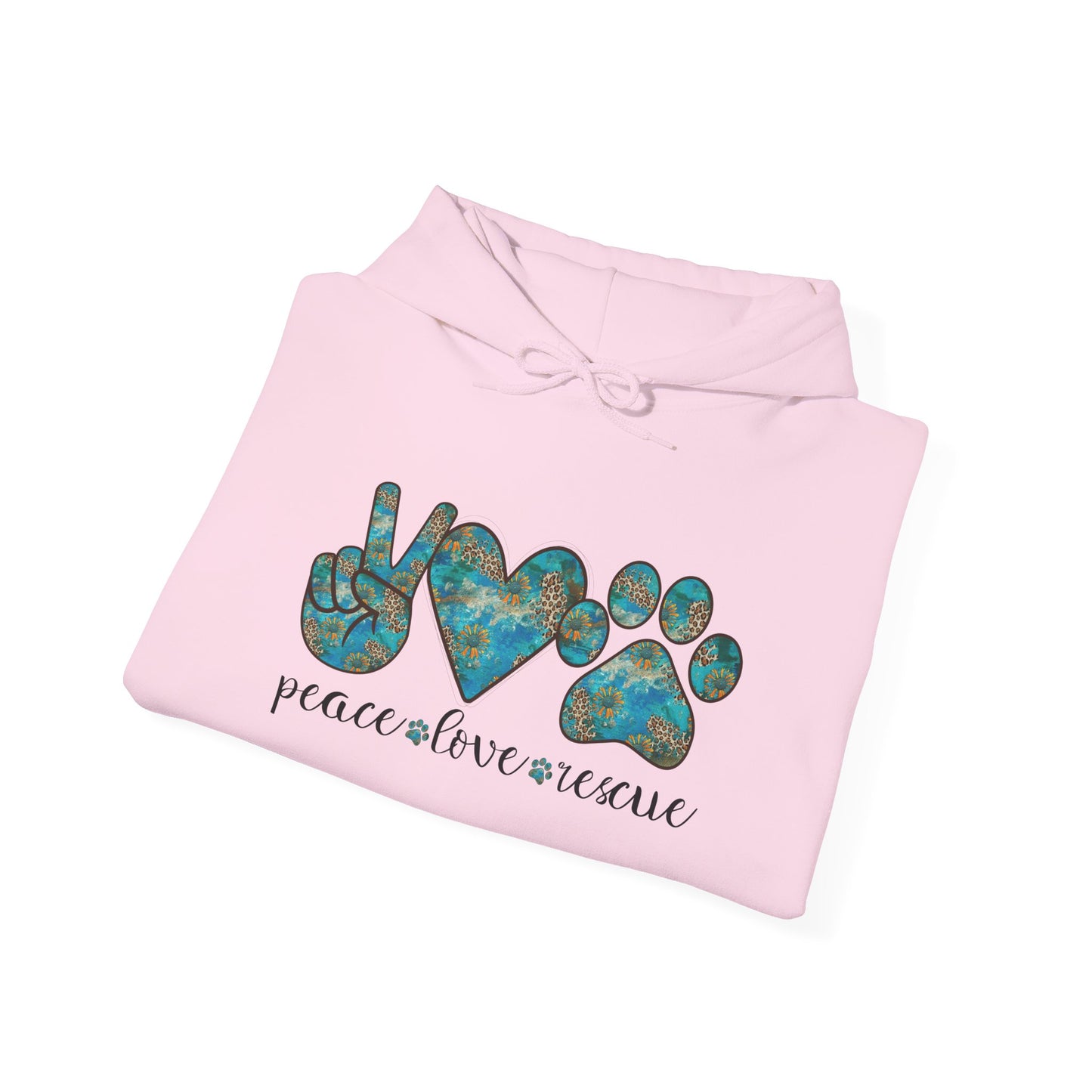 Peace Love Rescue Hoodie For Animal Rescuers