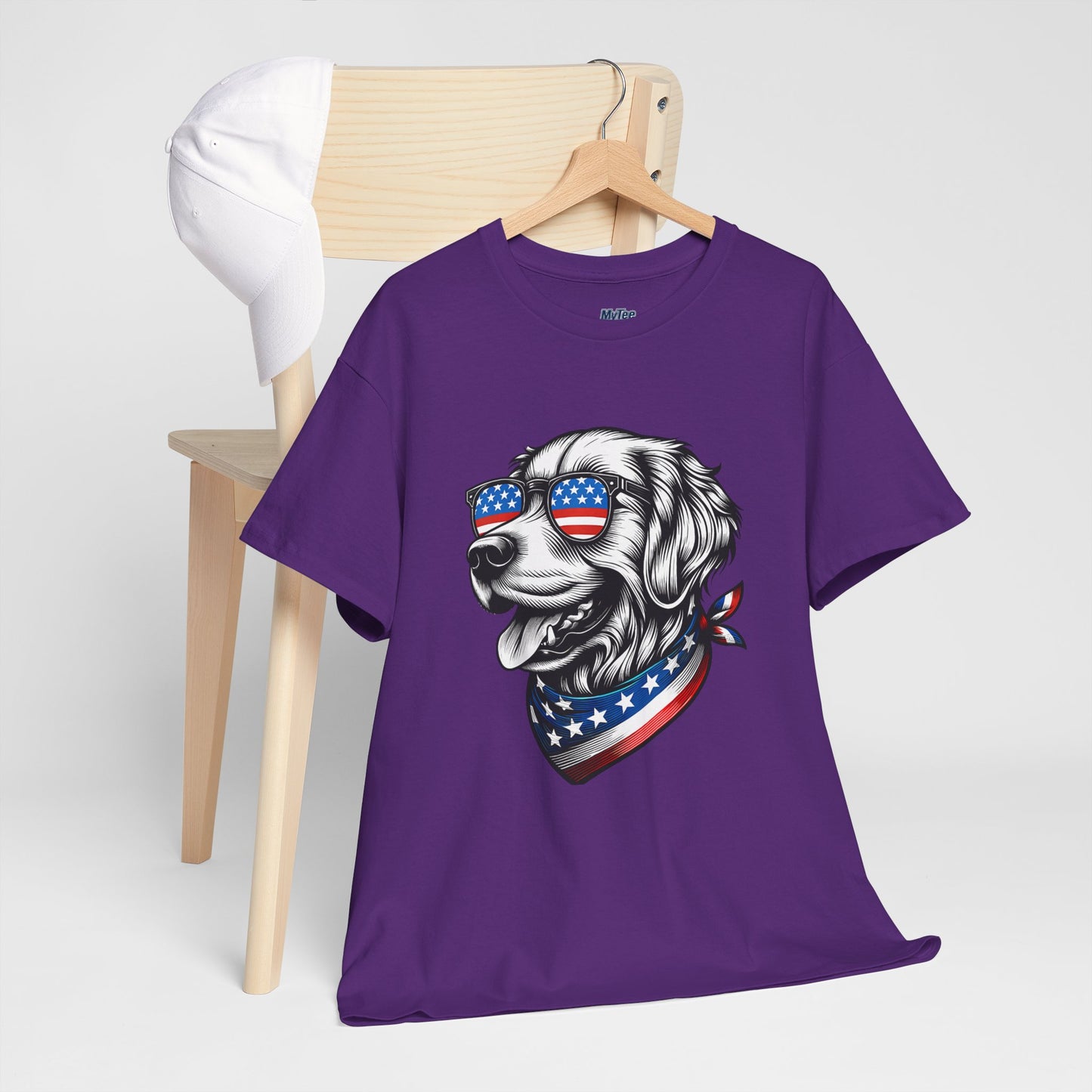 Patriotic Golden Retriever With Sunglasses Unisex T-Shirt