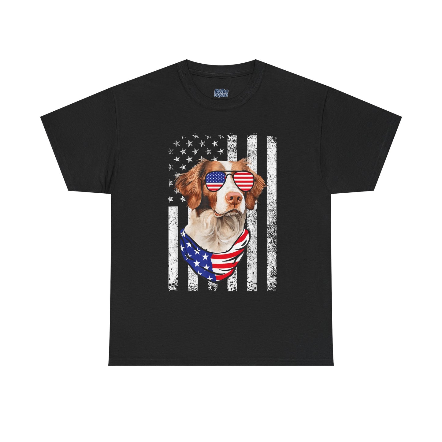 Patriotic Brittany Spaniel with Sunglasses Unisex T-Shirt