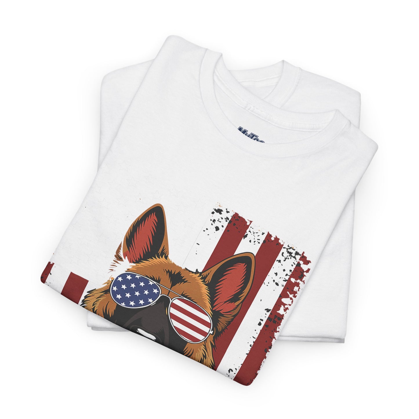 Patriotic German Shepherd Cotton T-Shirt | Tee