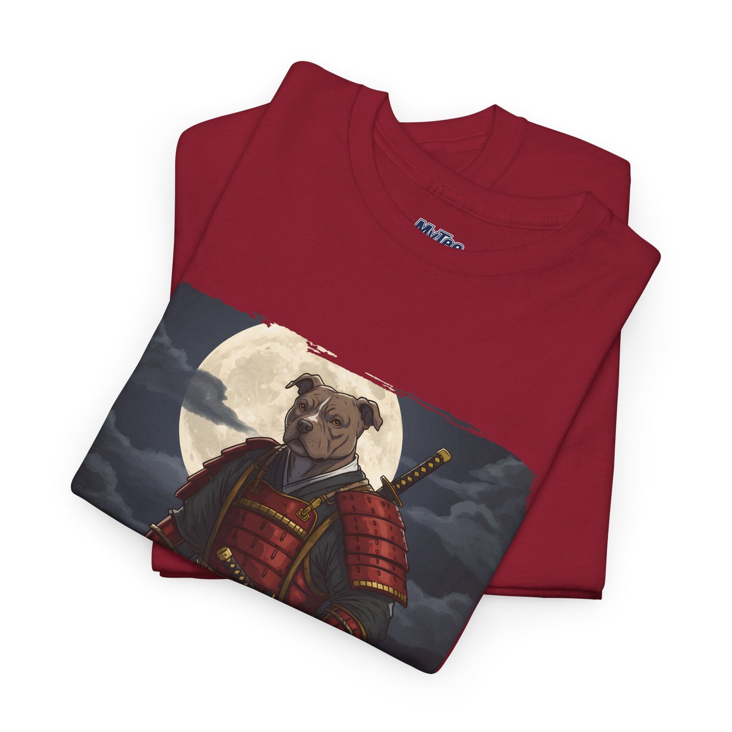 Pitbull Samurai Warrior Unisex Heavy T-Shirt,Tee | Graphic Tee For Anime Lovers