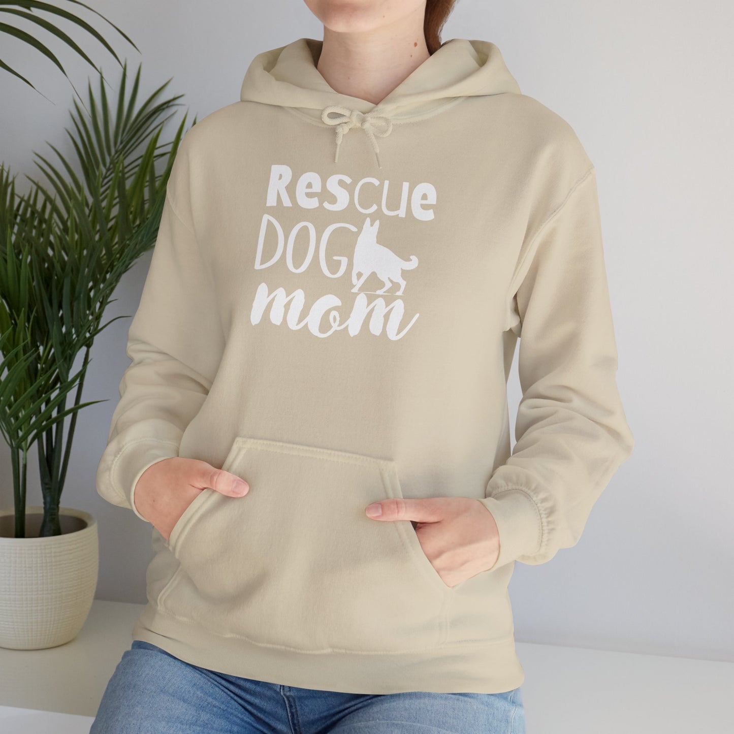 'Rescue Dog Mom Hoodie' - Cozy Sweatshirt for Pet Lover Mommies
