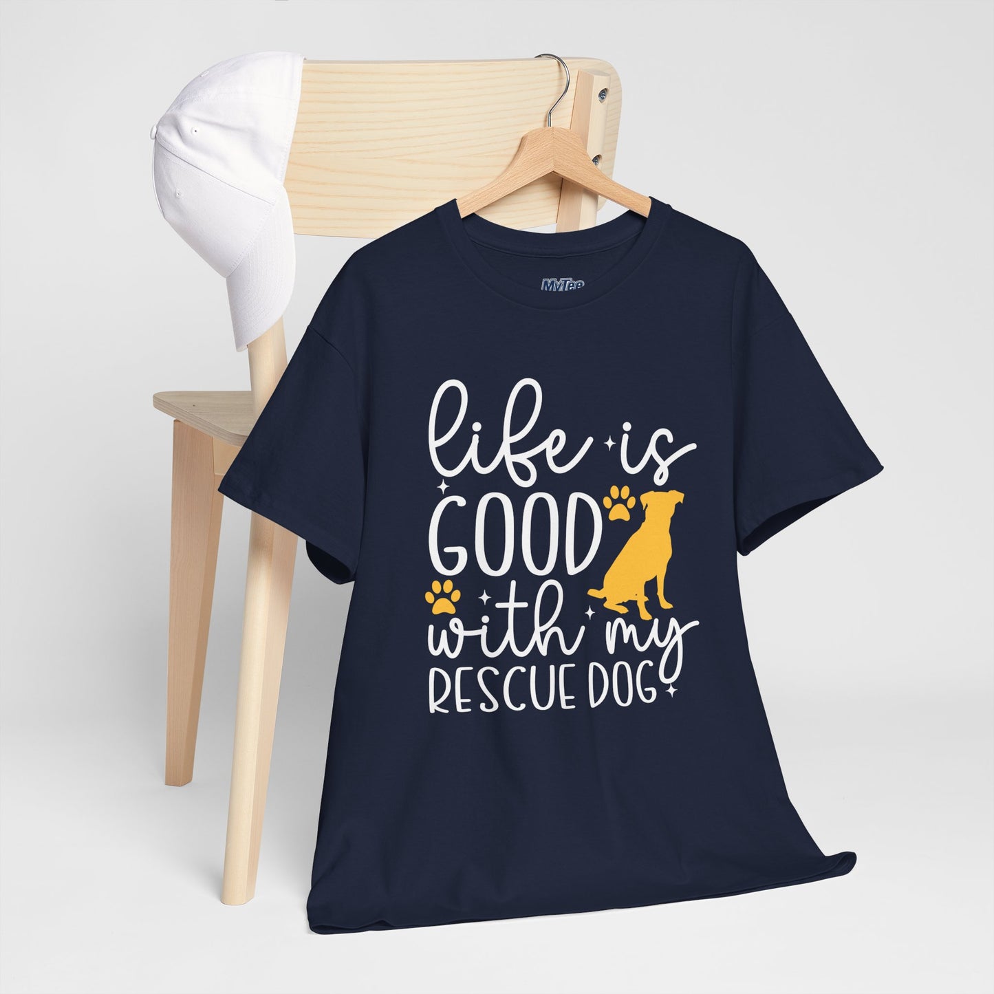 "Life Is Good With My Rescue Dog" Unisex T-Shirt | Dog Lover Gift
