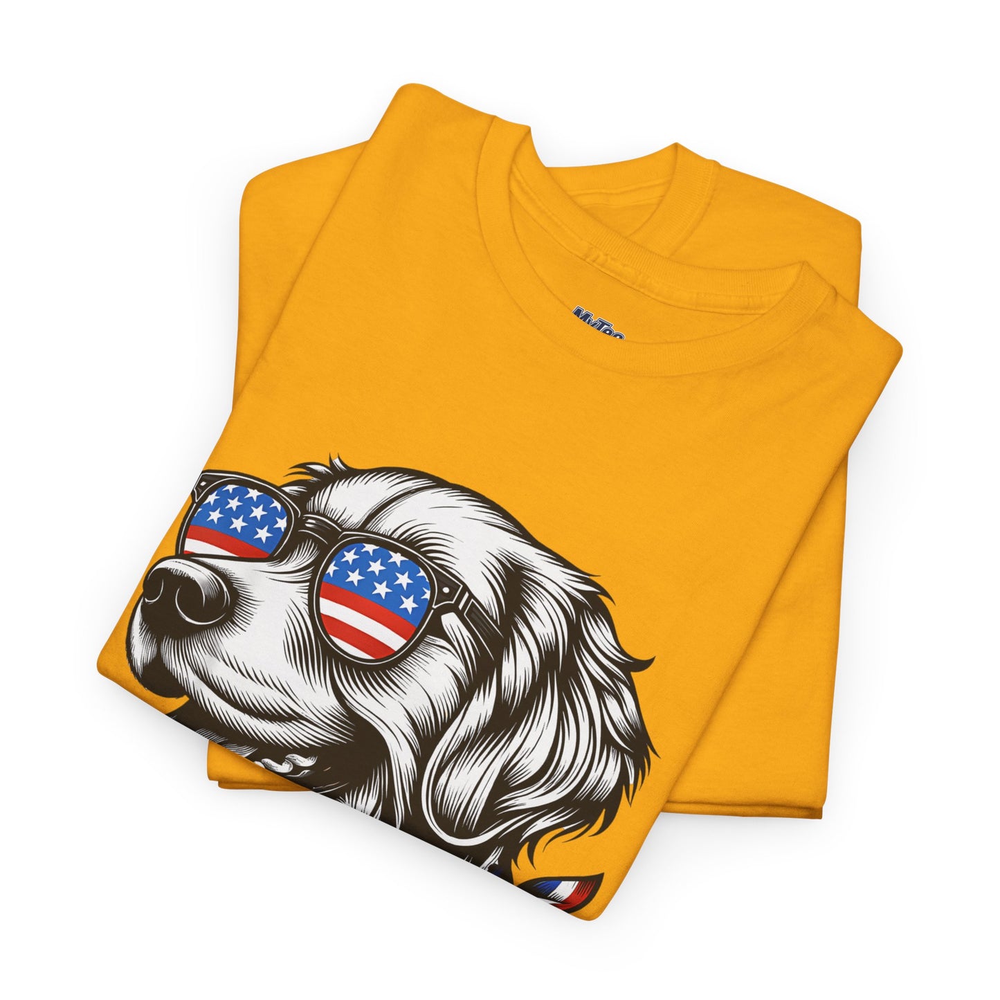 Patriotic Golden Retriever With Sunglasses Unisex T-Shirt
