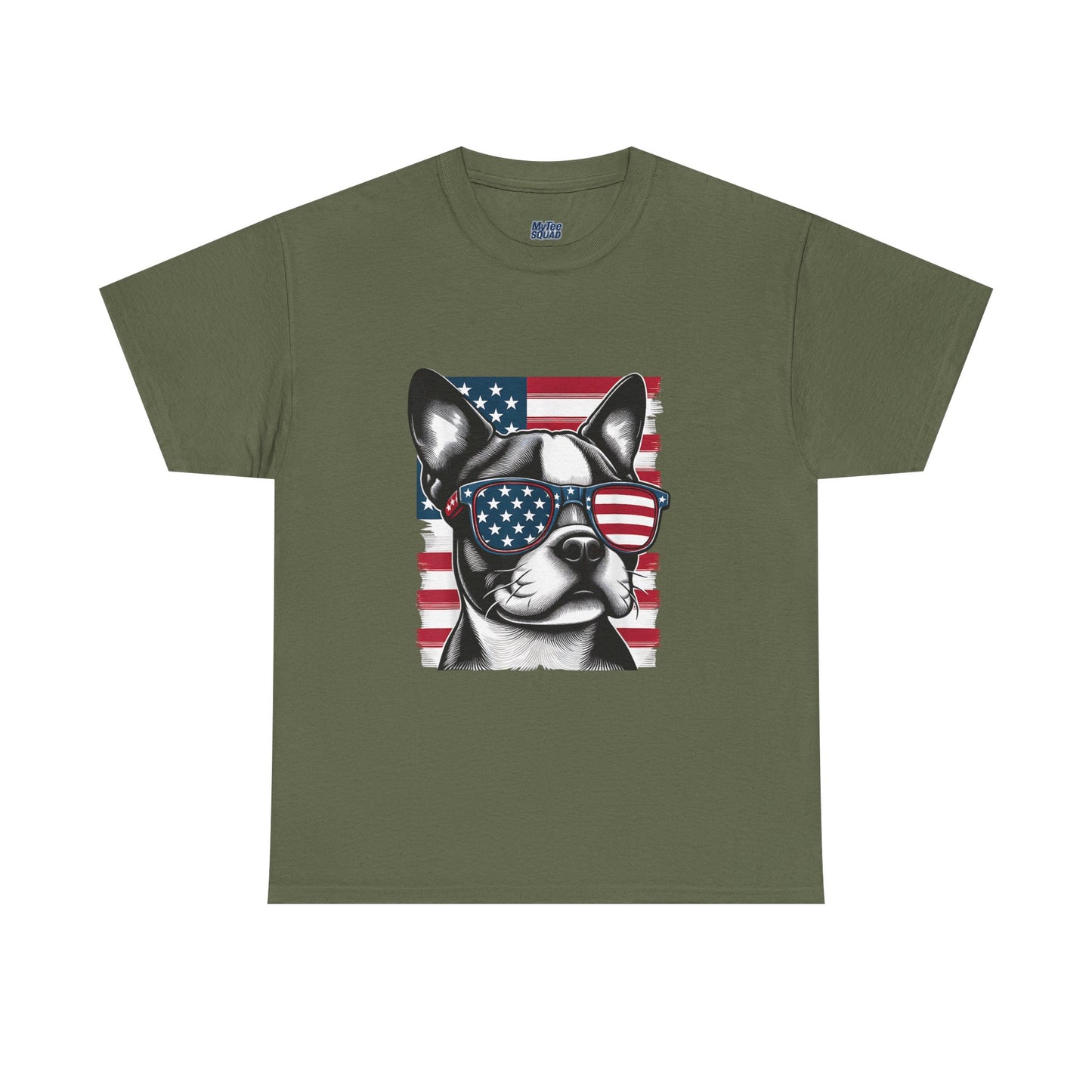 Patriotic Boston Terrier with Sunglasses Unisex T-Shirt