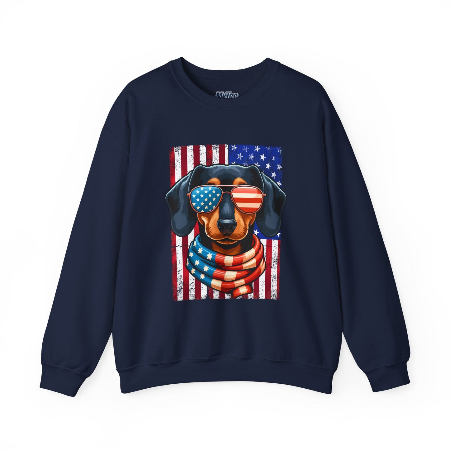 Patriotic Dachshund Flag Shades Unisex Sweatshirt