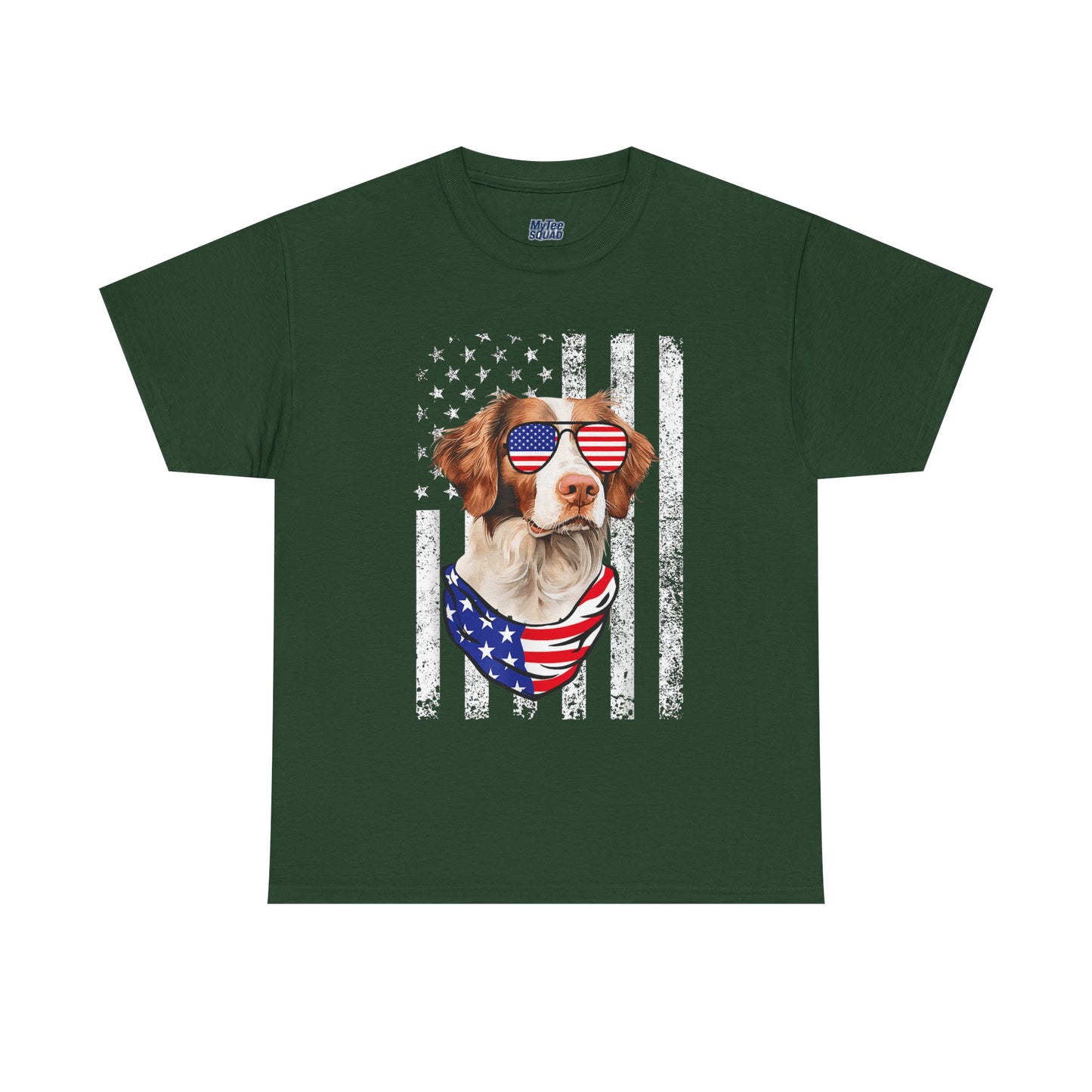 Patriotic Brittany Spaniel with Sunglasses Unisex T-Shirt