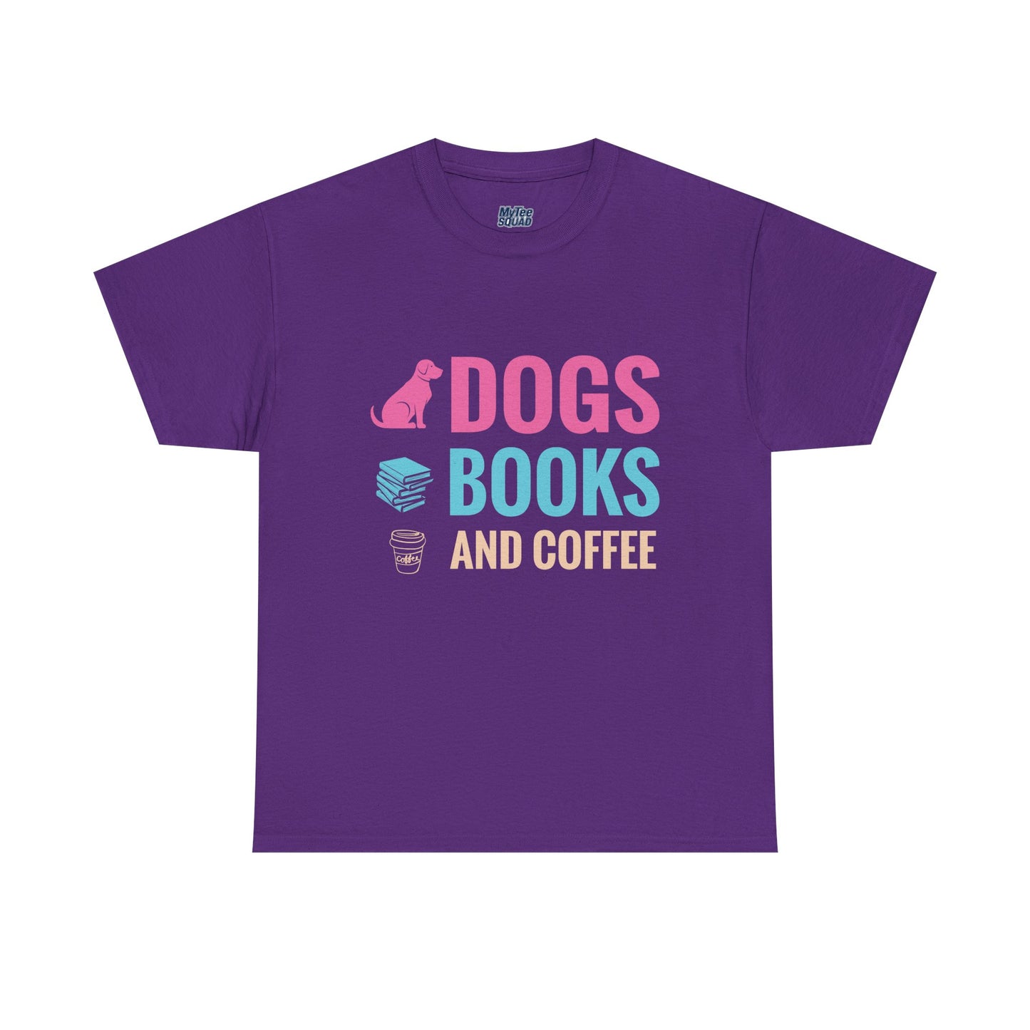 Dogs, Books, And Coffee Unisex Cotton T-Shirt | Dog Lover