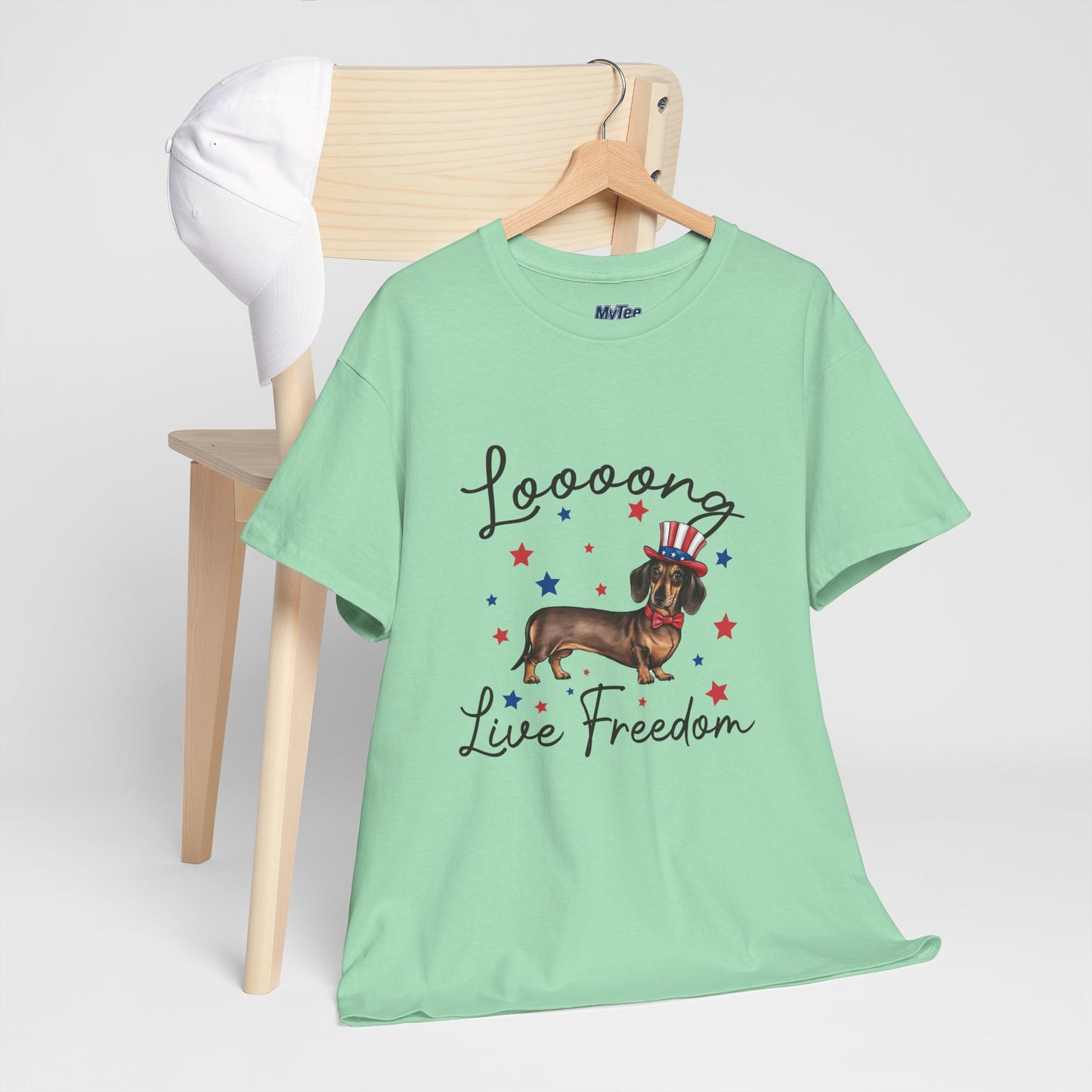 Patriotic Dachshund Loooong Live Freedom Unisex T-Shirt
