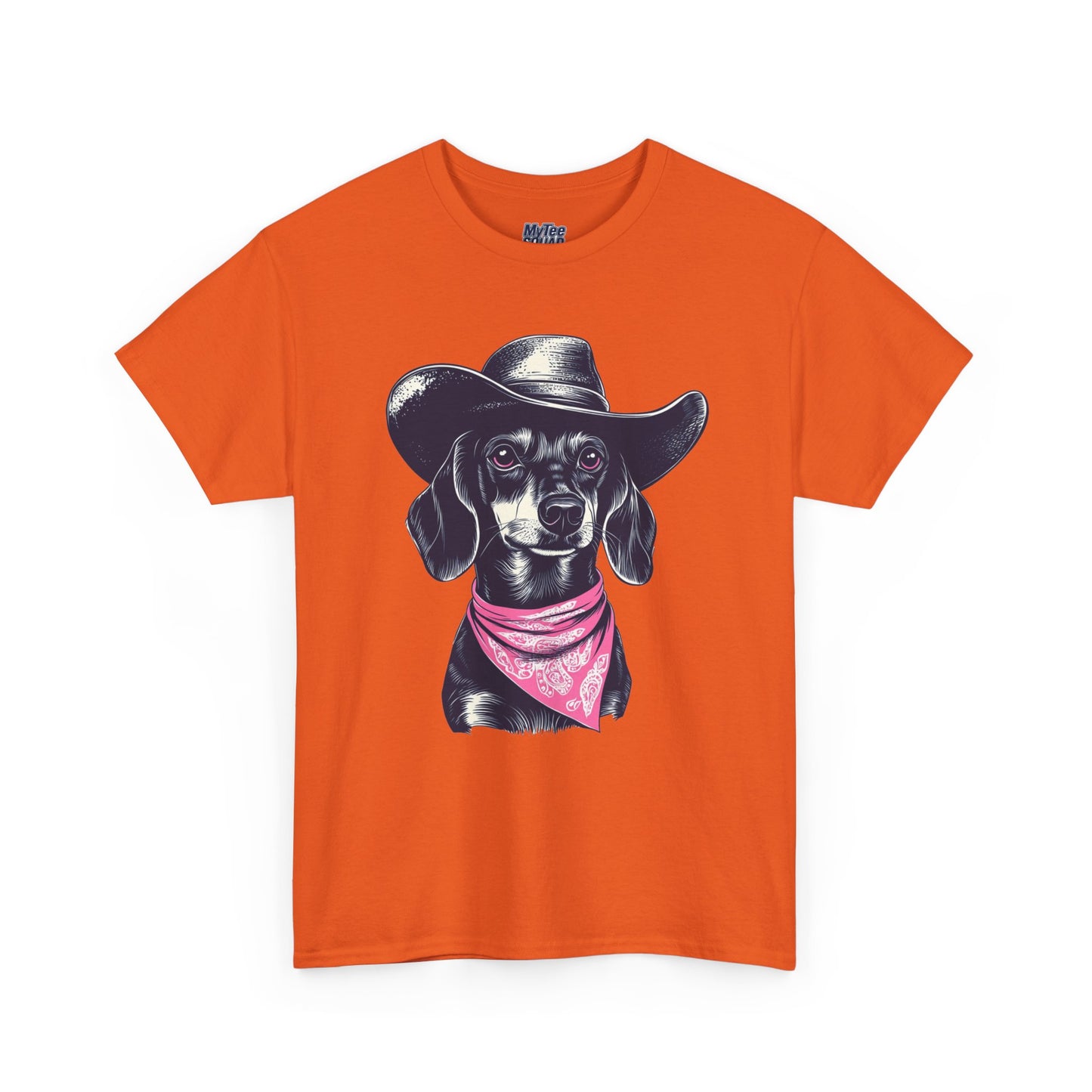 Dachshund Cowgirl Vibes T-Shirt – Pink Bandana Pup Shirt