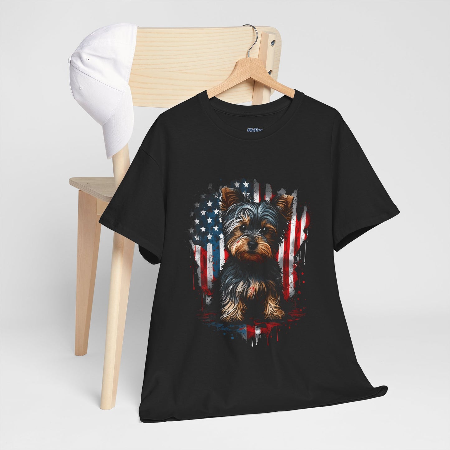 Patriotic American Yorkshire Terrier With sunglasses Unisex T-Shirt