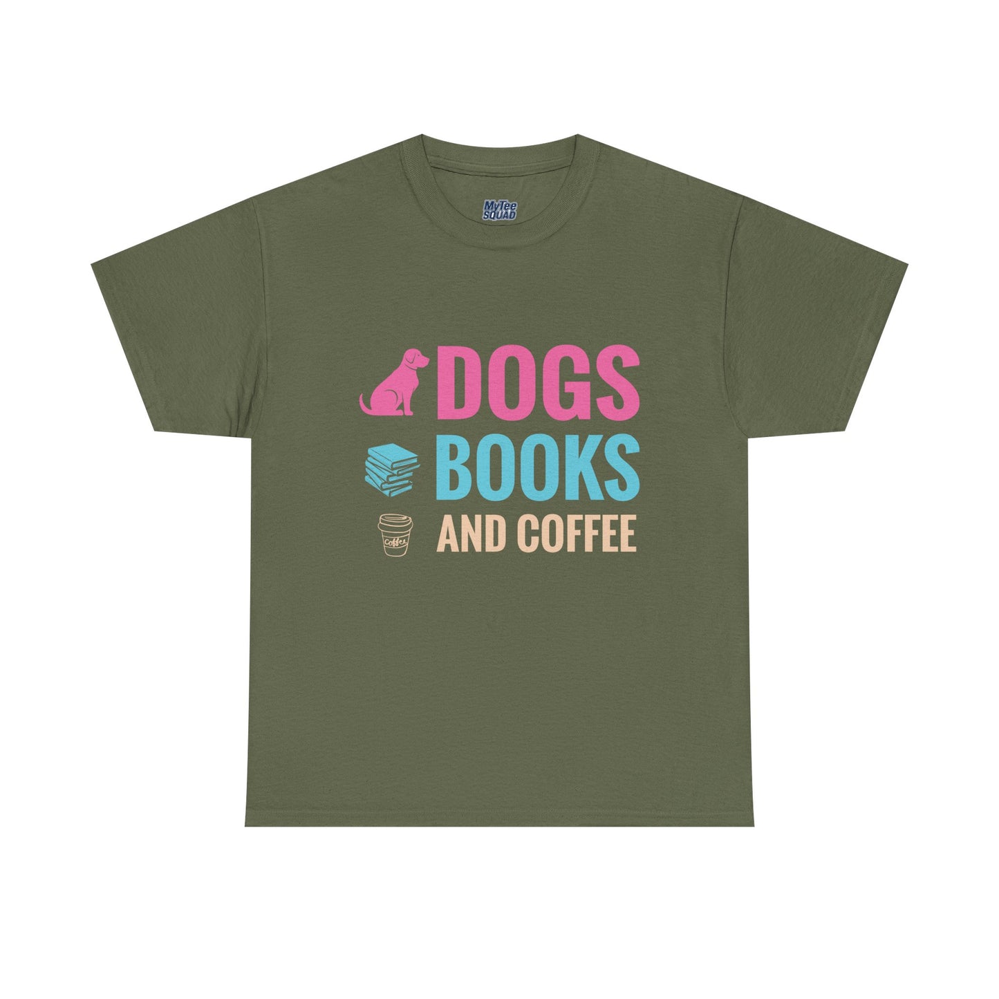 Dogs, Books, And Coffee Unisex Cotton T-Shirt | Dog Lover