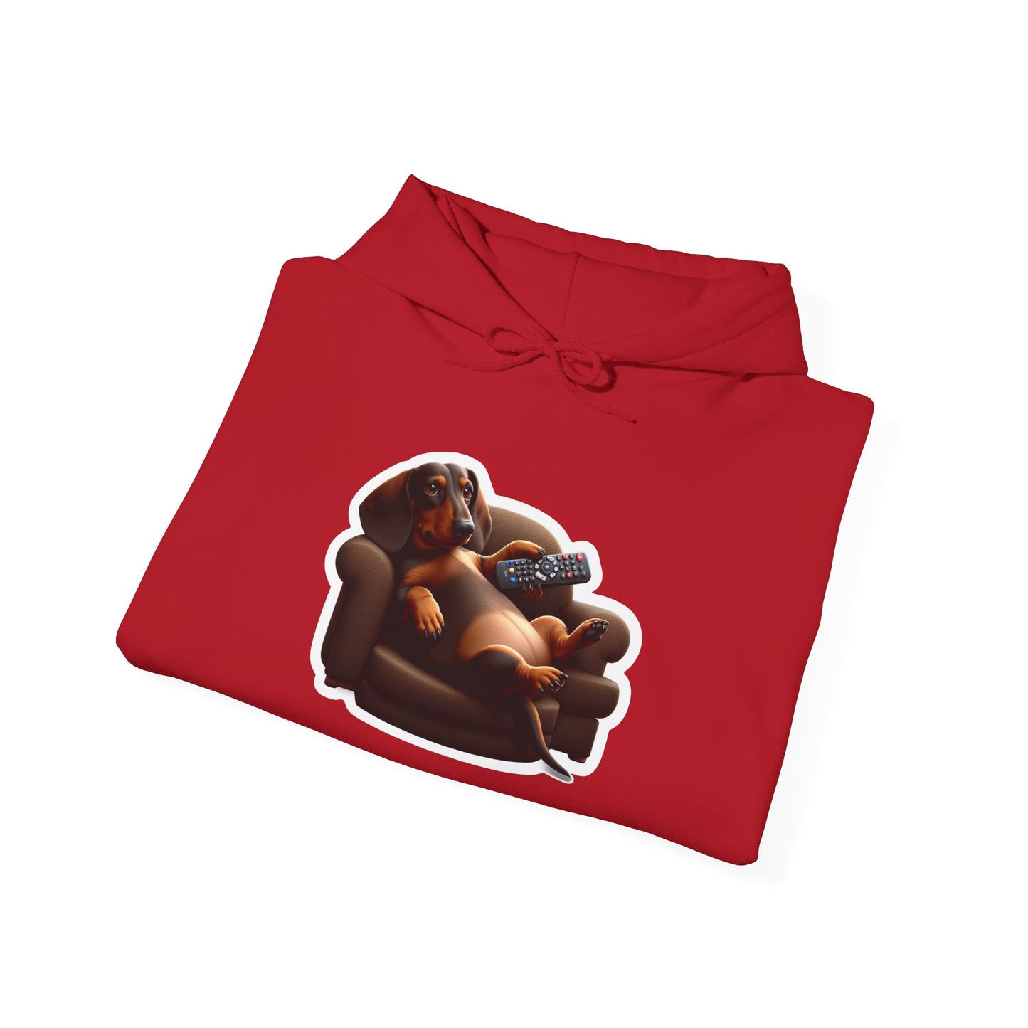 Dachshund TV Boss Unisex Hoodie– Funny Wiener Dog Relax Tee