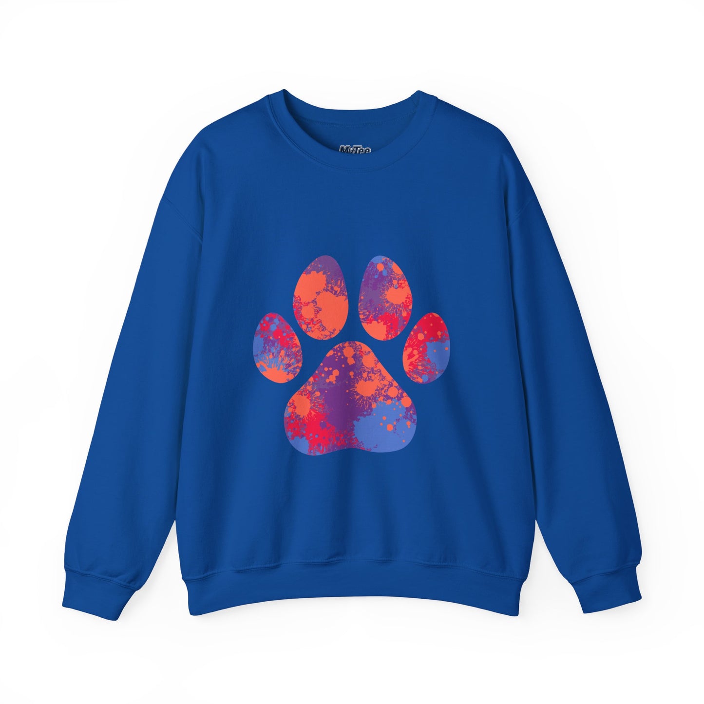 Colorful Paw Print Crewneck Sweatshirt | Pet Lover Gift, Cozy Casual Wear