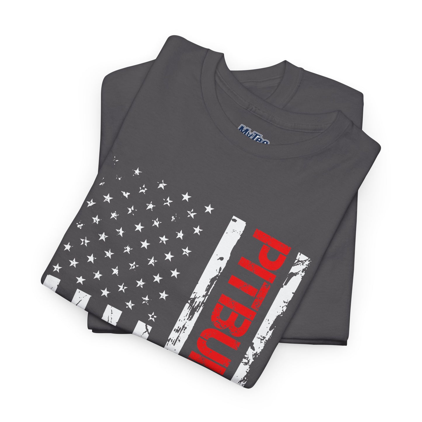 Patriotic Pitbull Dad Heavy Cotton T-Shirt | Father's Day Gift