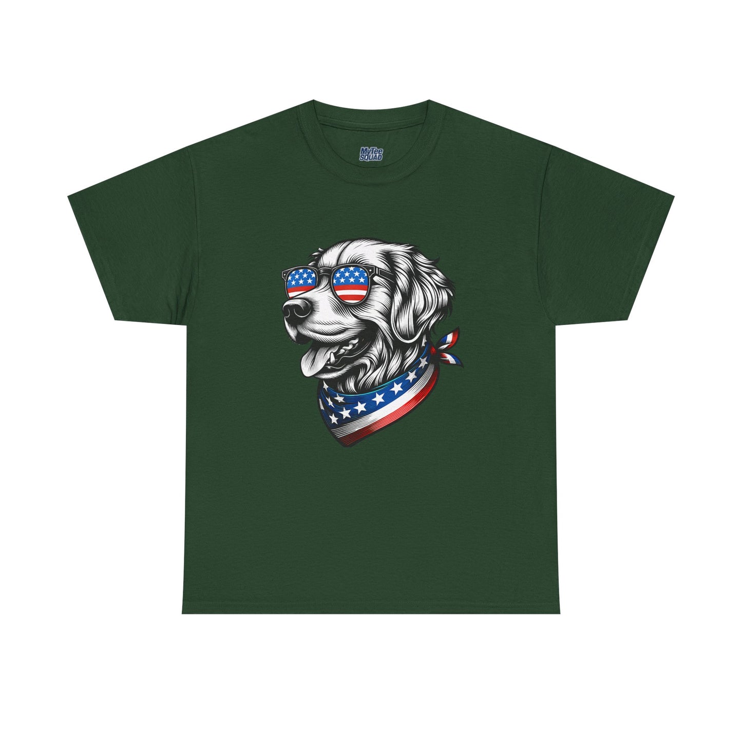 Patriotic Golden Retriever With Sunglasses Unisex T-Shirt